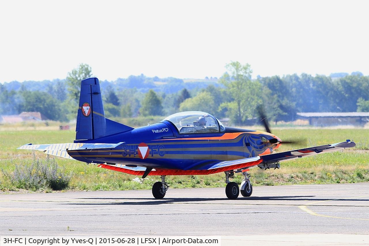 3H-FC, Pilatus PC-7 Turbo Trainer C/N 414, Pilatus PC-7 Turbo Trainer, Taxiing to holding point rwy 29, Luxeuil-St Sauveur  Air Base 116 (LFSX) Air show 2015