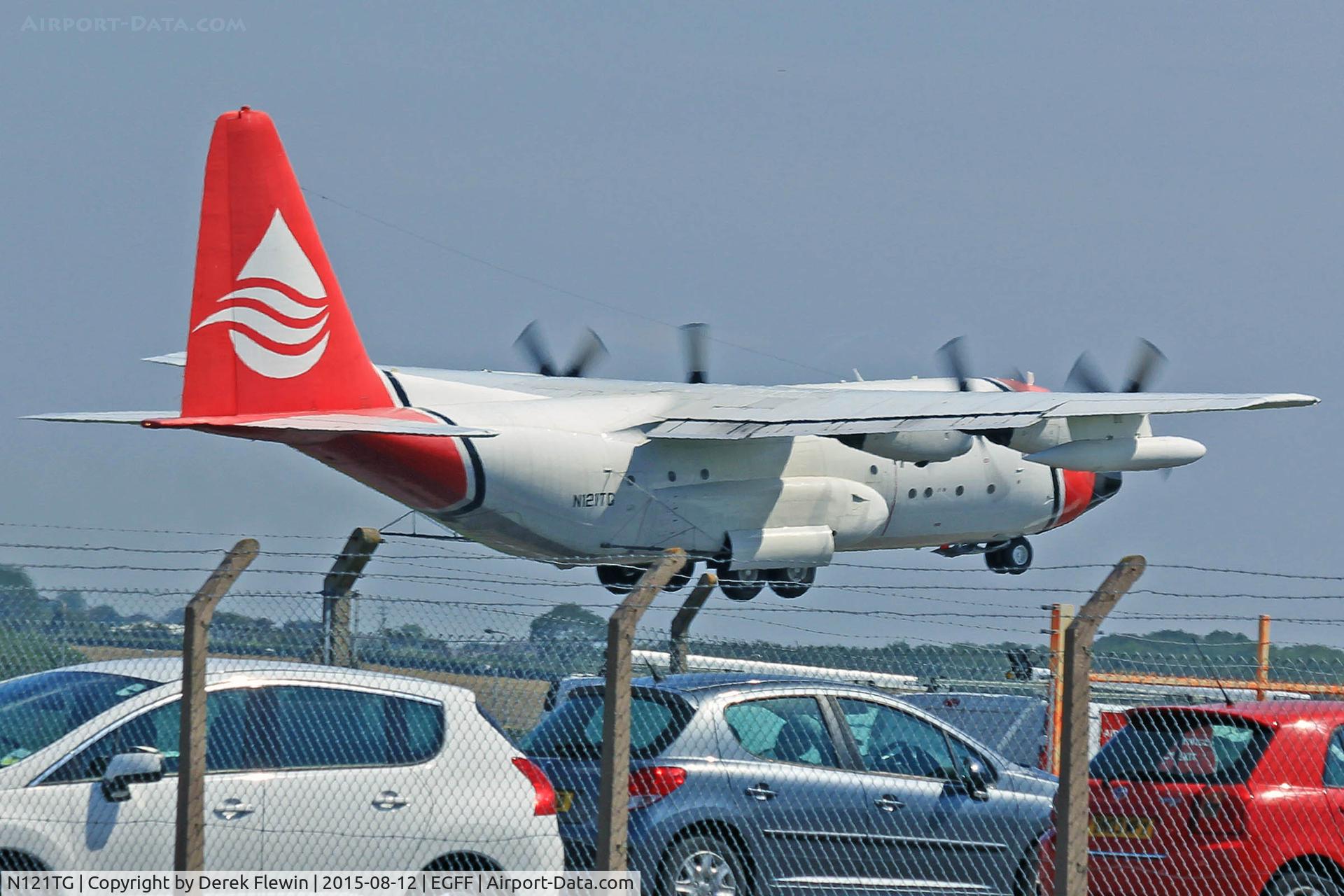 N121TG, Lockheed C-130A Hercules C/N 182-3119, Temp EGFF based C-130A, International Air Response, previously 56-511 USAF, 56-0511 USAF, N132FF Euro Firefighting Service. on oil spill response duties.Seen departing runway 12 following a touch and go.