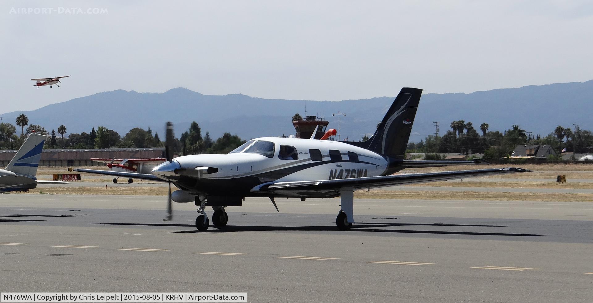 N476WA, Piper PA-46-500TP Meridian C/N 4697476, BDQ Properties LLC (Placerville, CA) beautiful Piper Meridian starting up at the transient ramp at Reid Hillview Airport, CA. It's a local visitor, comes a few times a month.