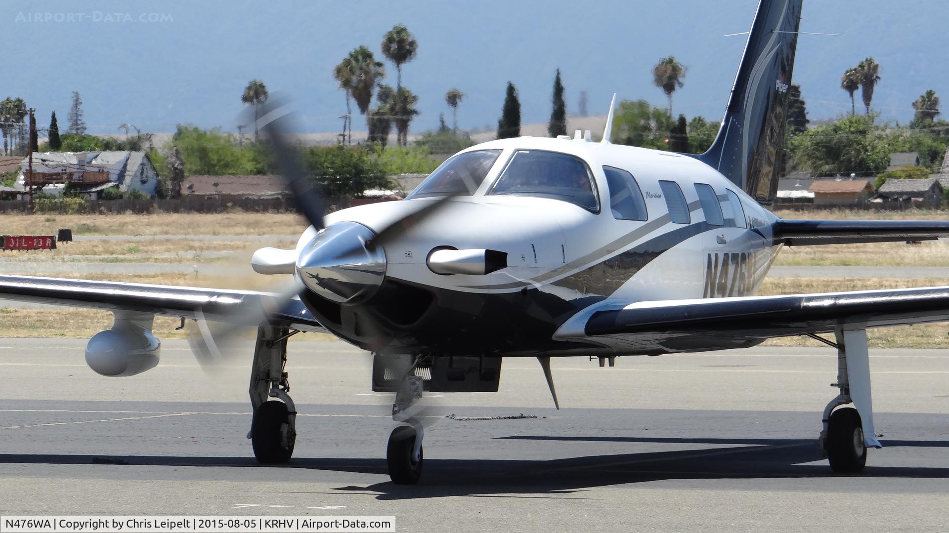 N476WA, Piper PA-46-500TP Meridian C/N 4697476, BDQ Properties LLC (Placerville, CA) beautiful Piper Meridian starting up at the transient ramp at Reid Hillview Airport, CA. It's a local visitor, comes a few times a month.