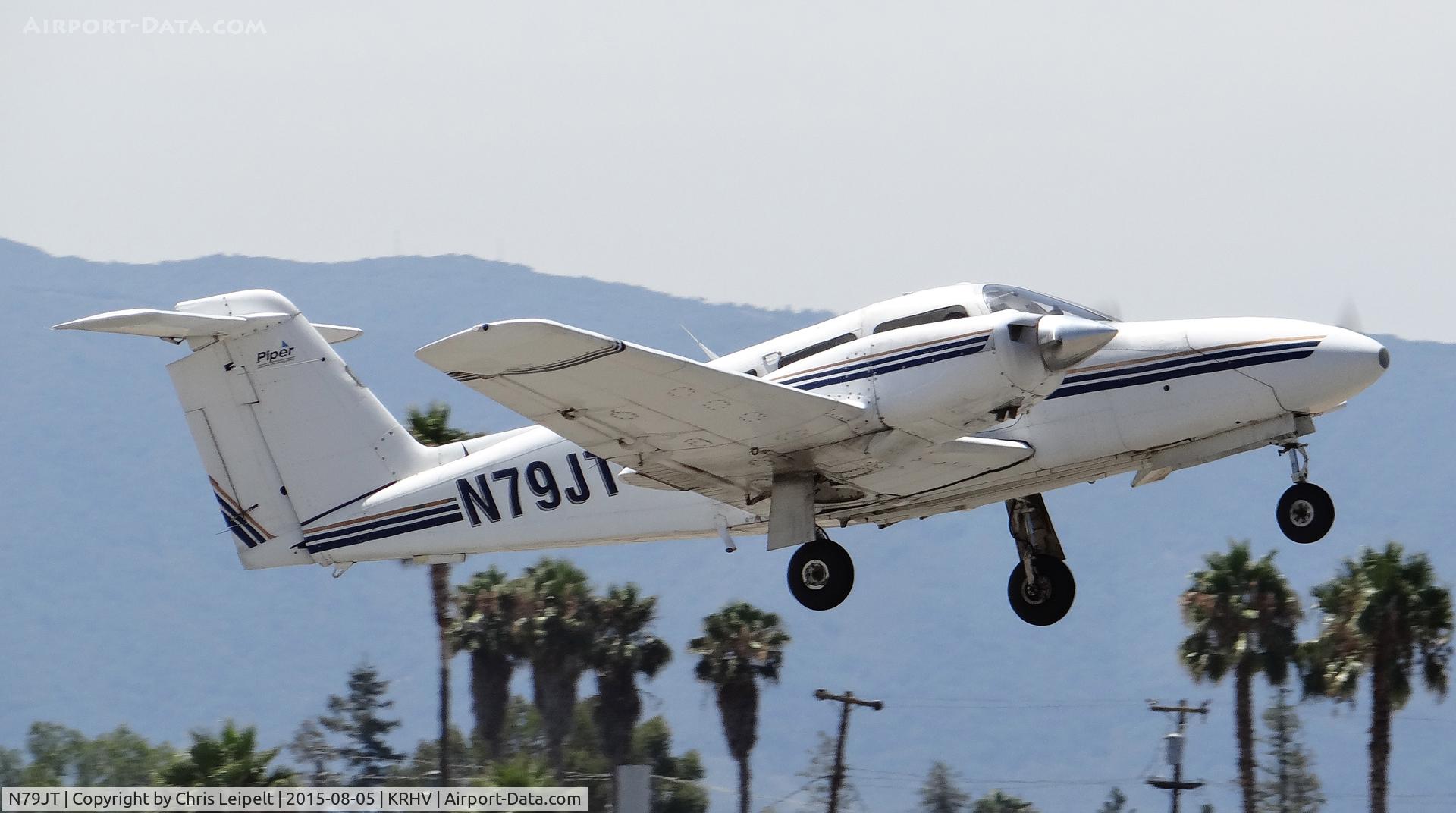 N79JT, 1979 Piper PA-44-180 Seminole C/N 44-7995255, Nice Air's 1979 Piper Seminole departing runway 31R at Reid Hillview Airport, CA.
