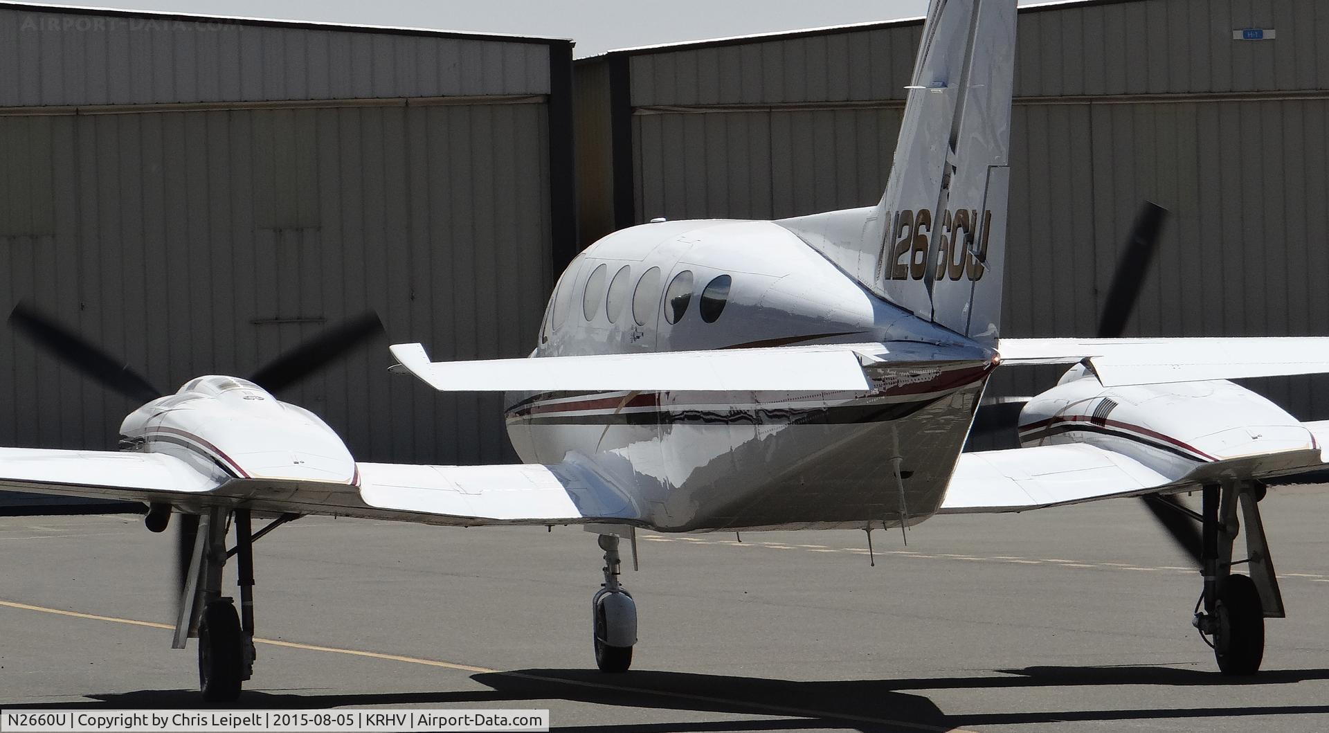 N2660U, 1981 Cessna 421C Golden Eagle C/N 421C1210, San Jose Surgical Supply (San Jose, CA) 1981 Cessna 421C taxing out for departure after dropping off passengers at Reid Hillview Airport, CA.