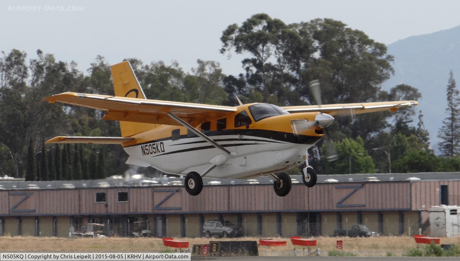 N505KQ, 2009 Quest Kodiak 100 C/N 100-0025, Town and Country Aviation LLC (Palo Alto, CA) 2009 Quest Kodiak departing on runway 31R at Reid Hillview Airport, CA. This Kodiak was ferrying passengers all day to a private airstrip up in the eastern foothills. A Kodiak at KRHV is very, very rare!