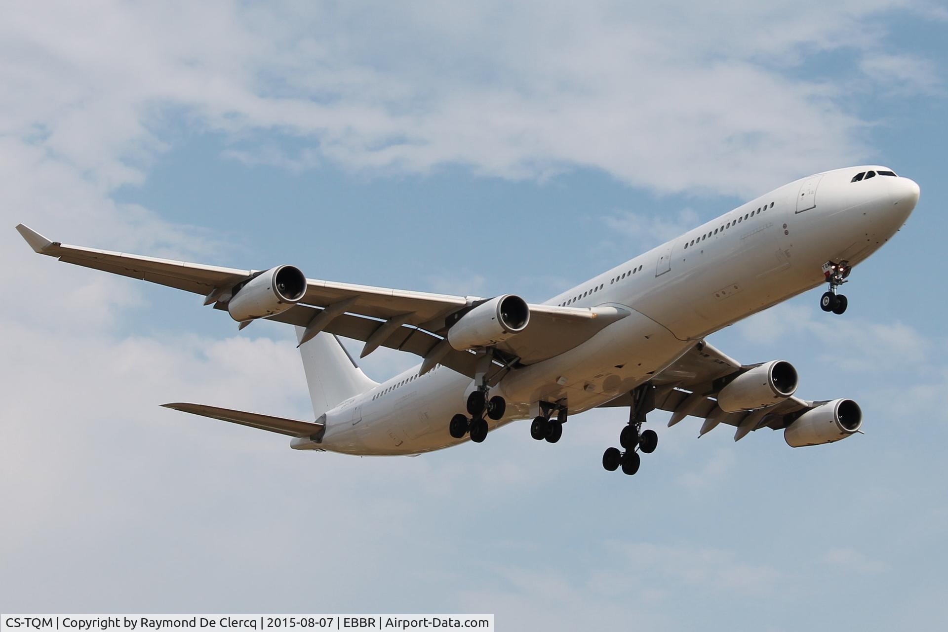 CS-TQM, 1995 Airbus A340-313 C/N 117, Short final at Brussels airport.