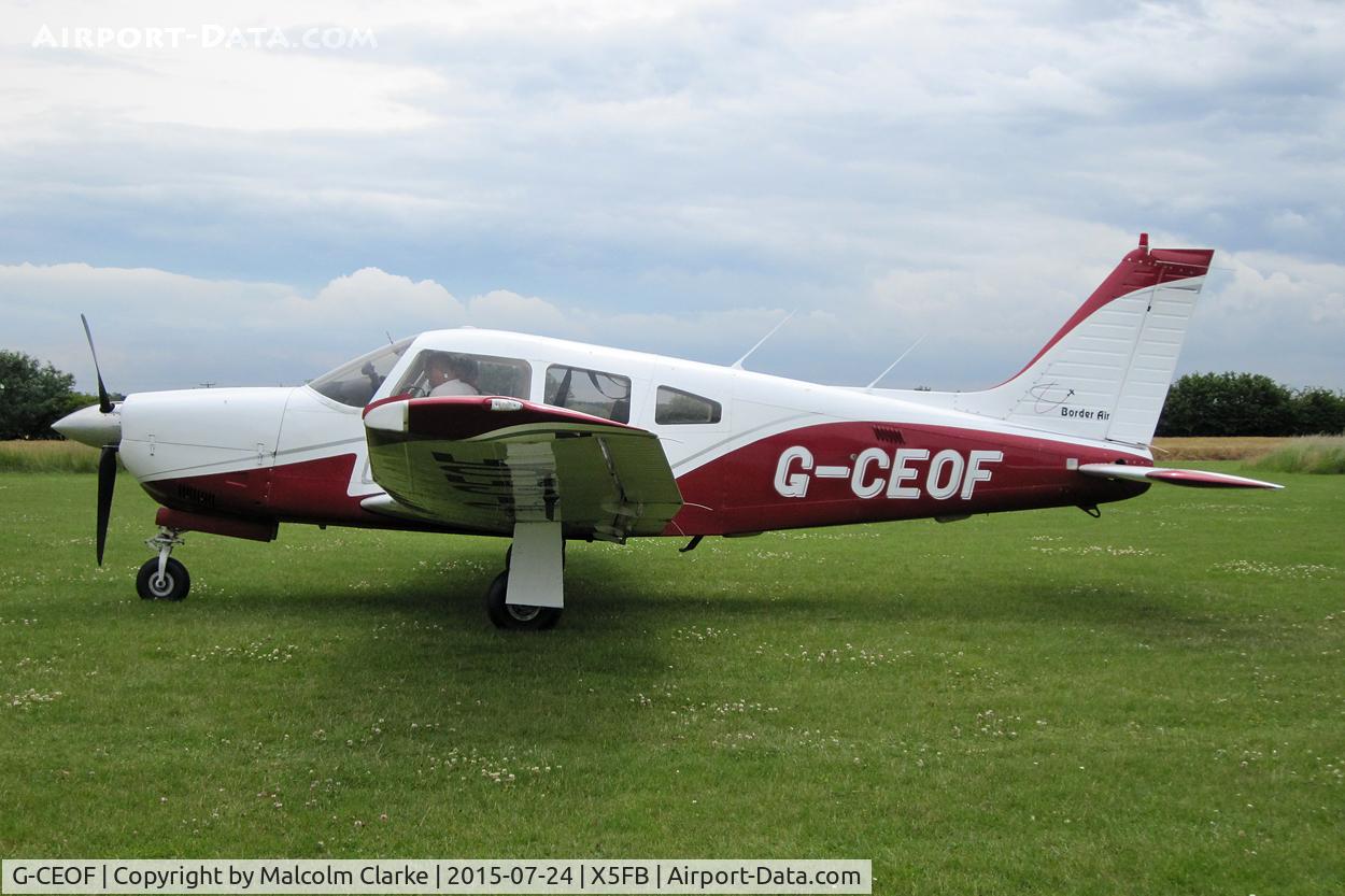 G-CEOF, 1988 Piper PA-28R-201 Cherokee Arrow III C/N 28R-37008, PA-28R-201 Cherokee Arrow III, Fishburn Airfield, July 24th 2015.
