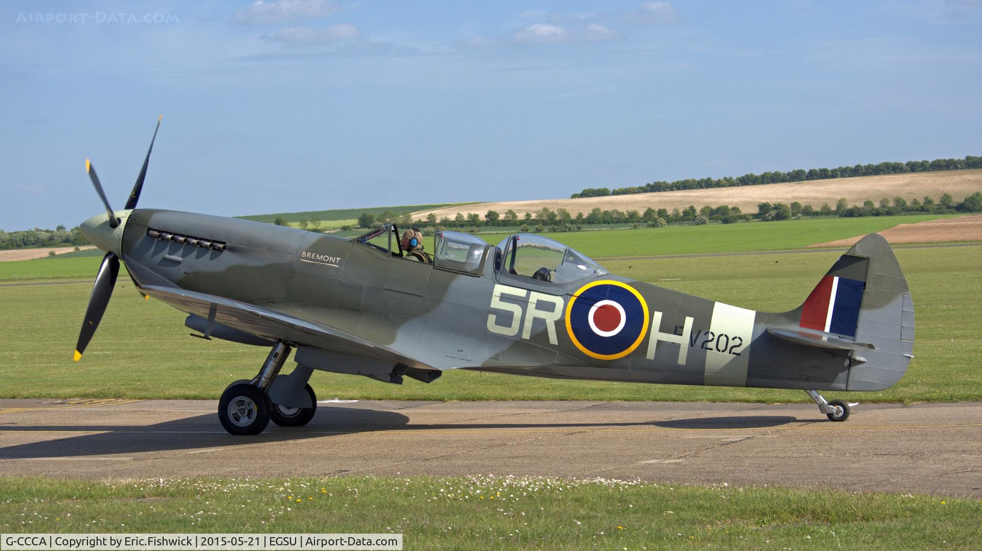 G-CCCA, 1944 Supermarine 509 Spitfire TR.IXc C/N CBAF.9590, 1. PV202 preparing for The IWM VE Day Anniversary Air Show, May 2015.