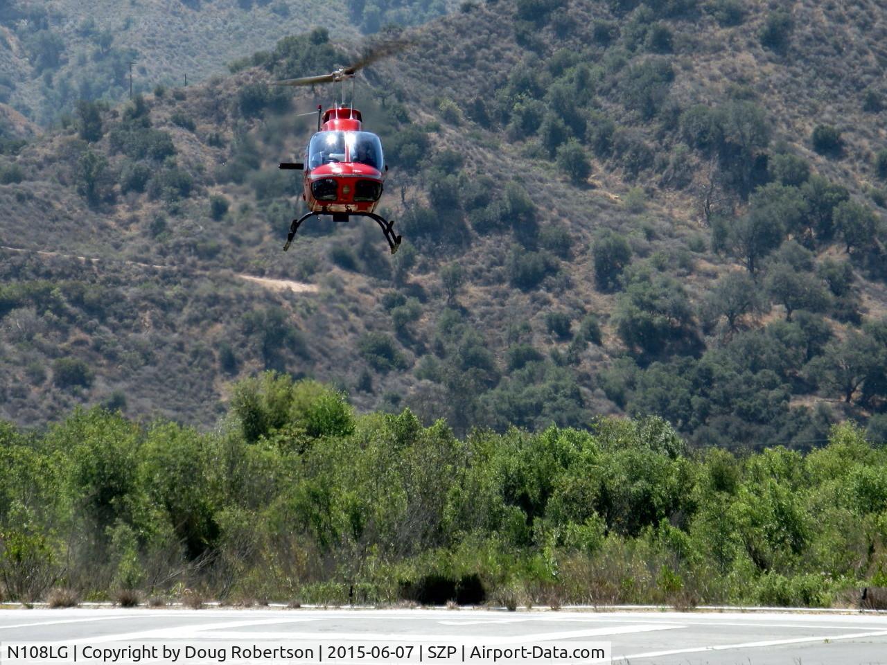 N108LG, 1998 Bell 206B JetRanger III C/N 4481, 1998 Bell 206B JetRanger III, Allison 250 C20B Turboshaft 420 shp flat rated at 317 shp, approach to SZP Helipad from river route
