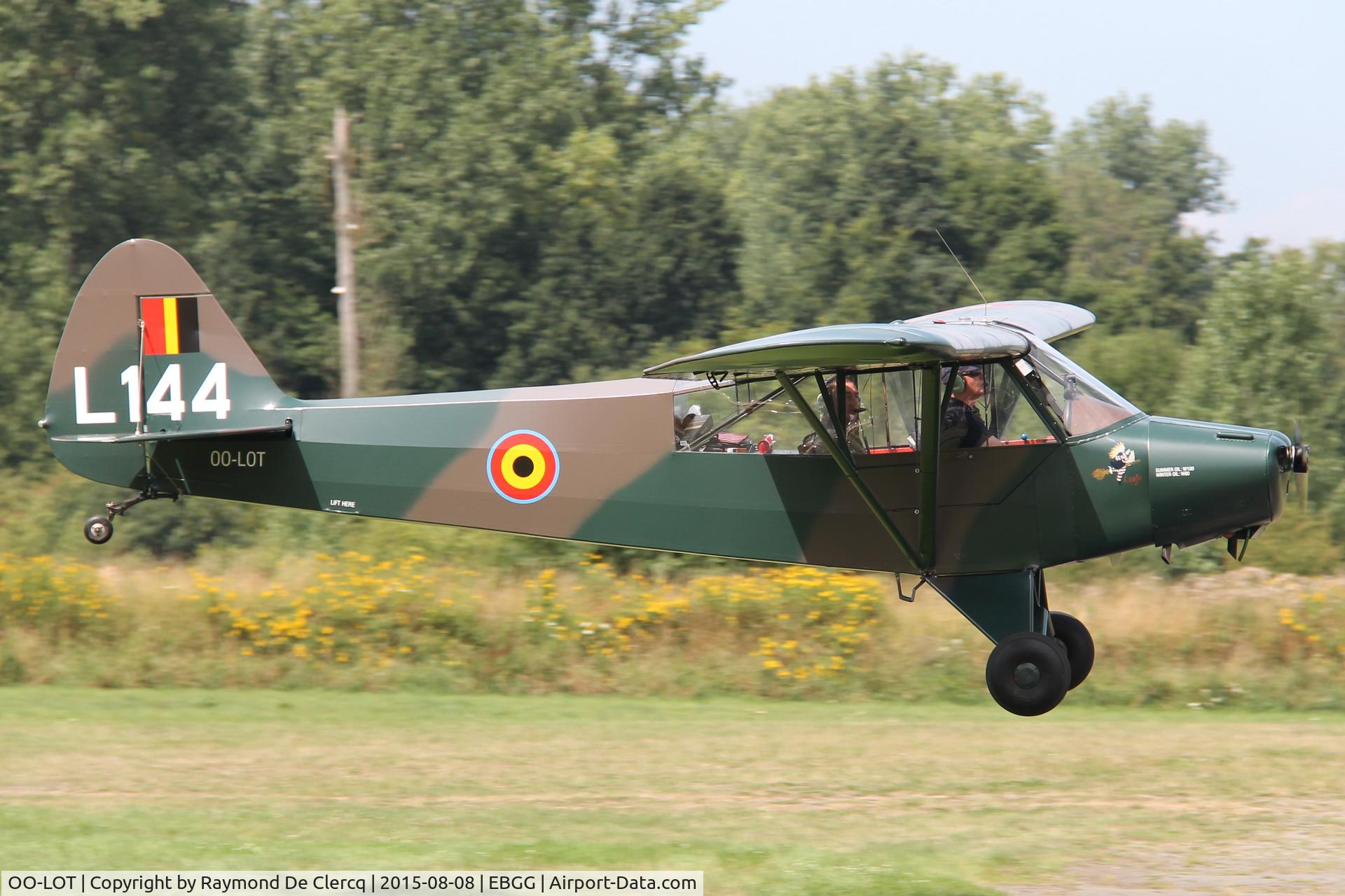 OO-LOT, 1953 Piper L-18C Super Cub (PA-18-95) C/N 18-3218, Landing at Overboelare.