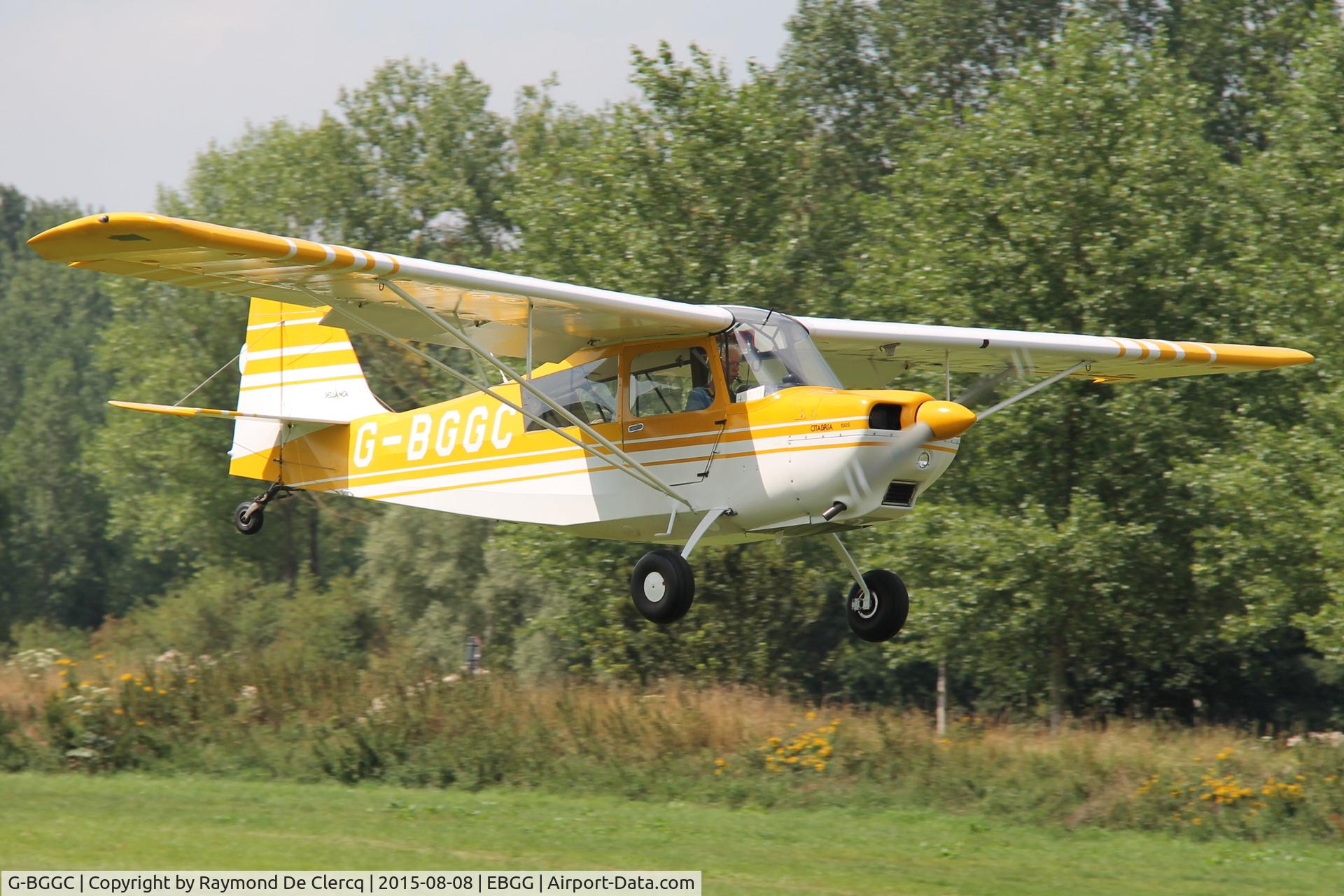 G-BGGC, 1979 Bellanca 7GCBC C/N 1106-79, Landing at Overboelare with new Belgian owner.