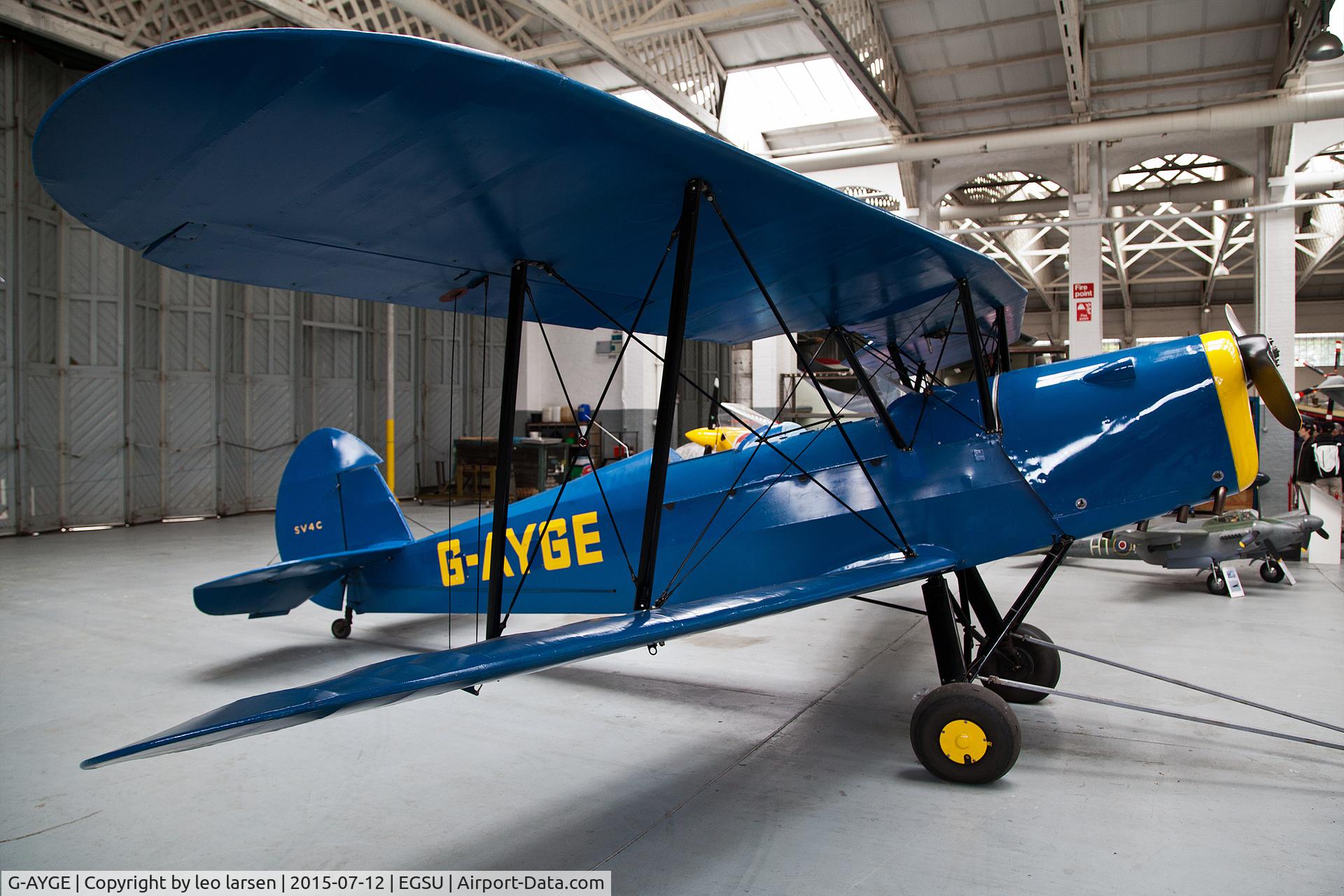 G-AYGE, 1946 Stampe-Vertongen SV-4C C/N 242, Duxford 12.7.15