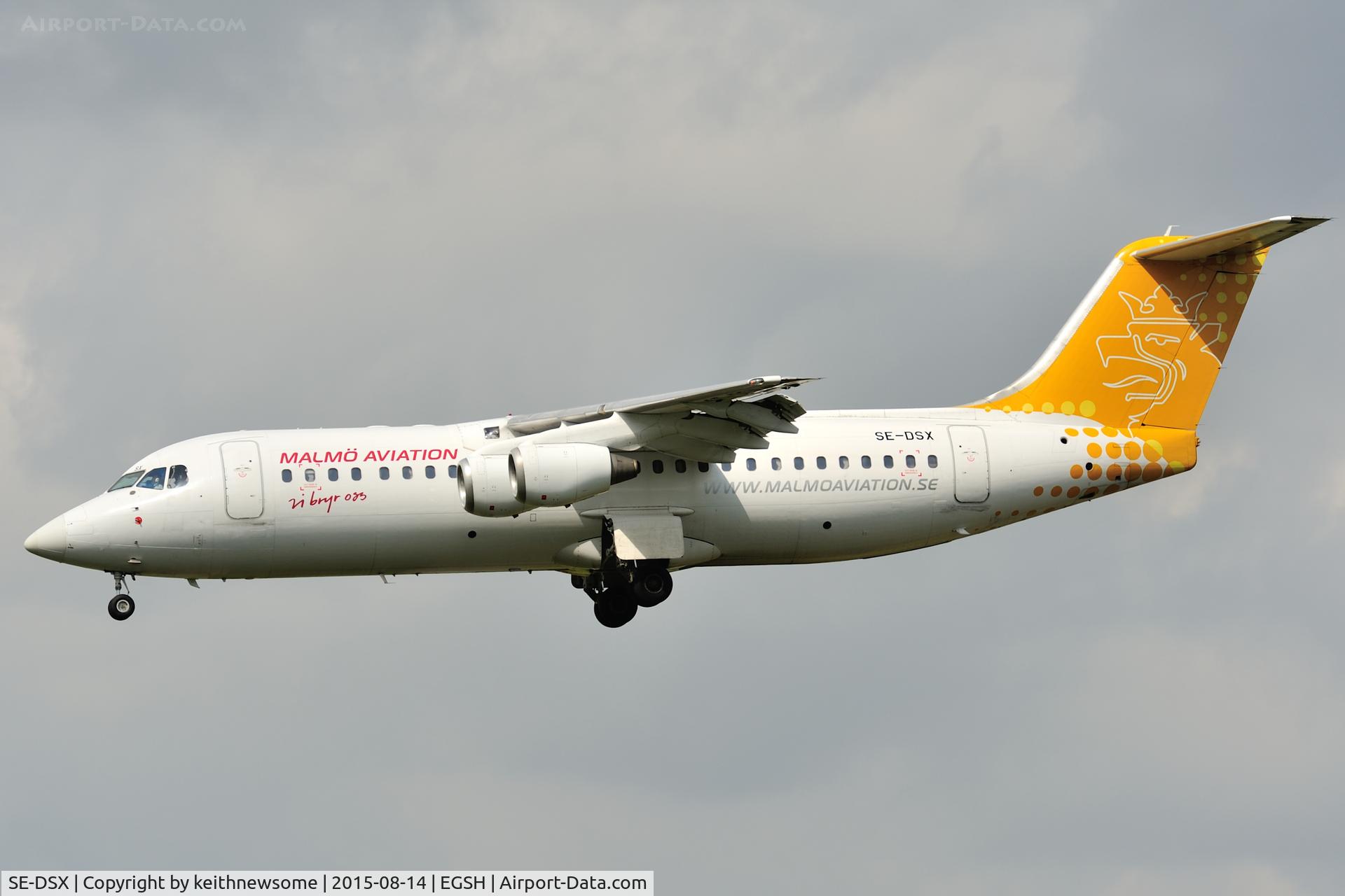 SE-DSX, 1994 British Aerospace Avro 146-RJ100 C/N E3255, Arriving for paint work.