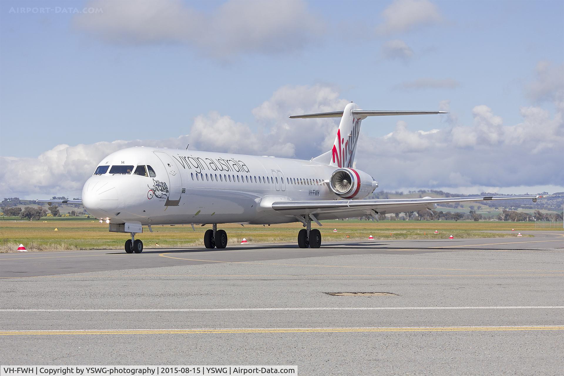 VH-FWH, 1990 Fokker 100 (F-28-0100) C/N 11316, Virgin Australia Regional Airlines (VH-FWH) Fokker 100, now wearing the VA livery and named 