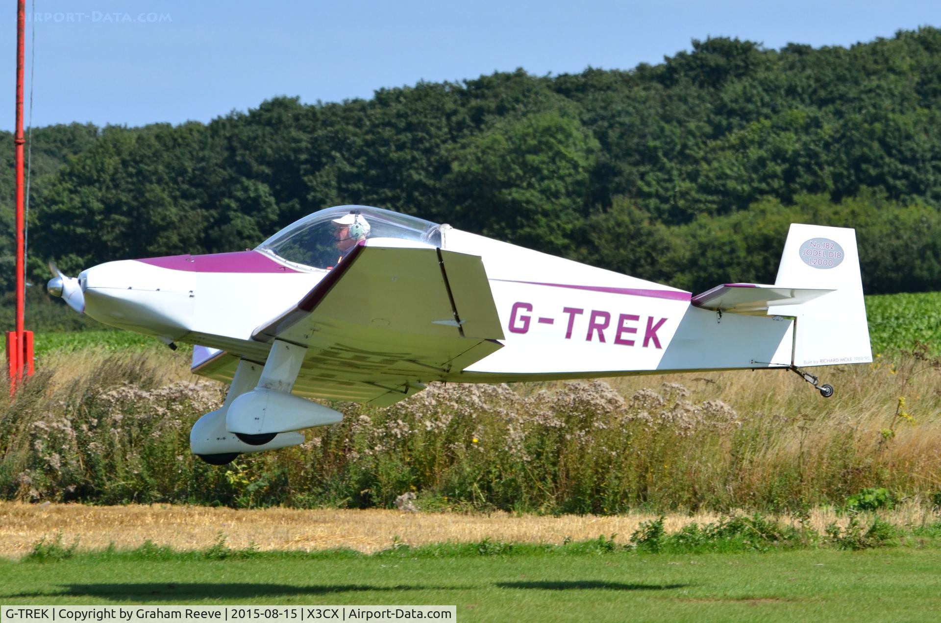 G-TREK, 1995 Jodel D-18 C/N PFA 169-11265, Landing at Northrepps.