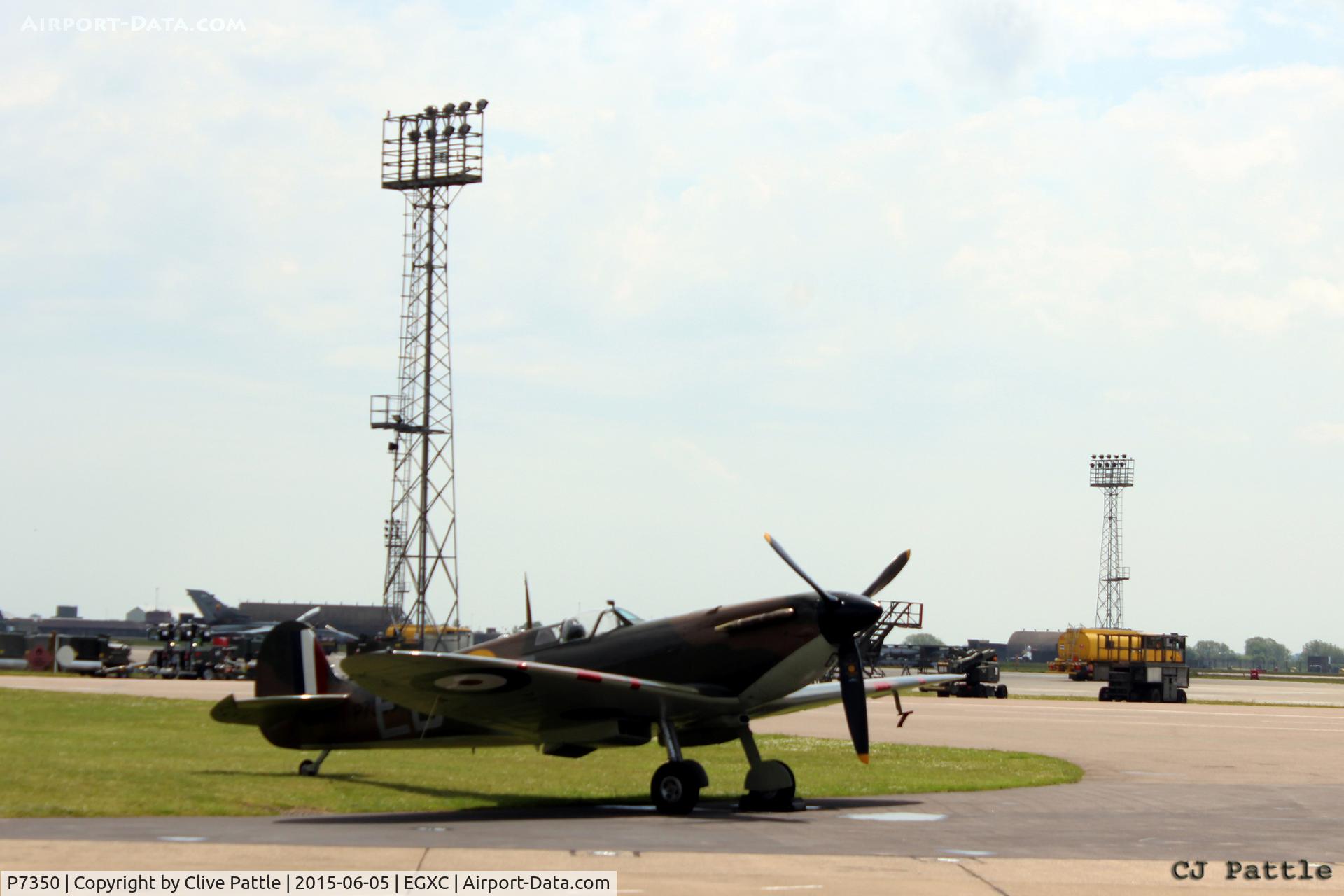 P7350, 1940 Supermarine 329 Spitfire IIa C/N CBAF.14, Parked on the BBMF apron at RAF Coningsby EGXC
