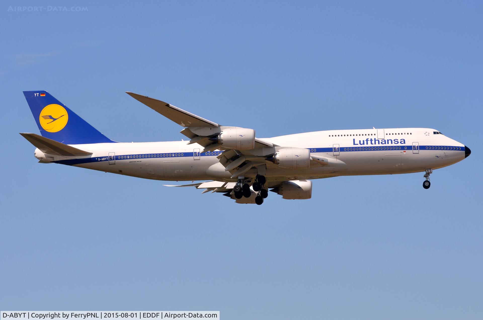 D-ABYT, 2015 Boeing 747-830 C/N 37844, Lufthansa B748 in Classic 80's look.