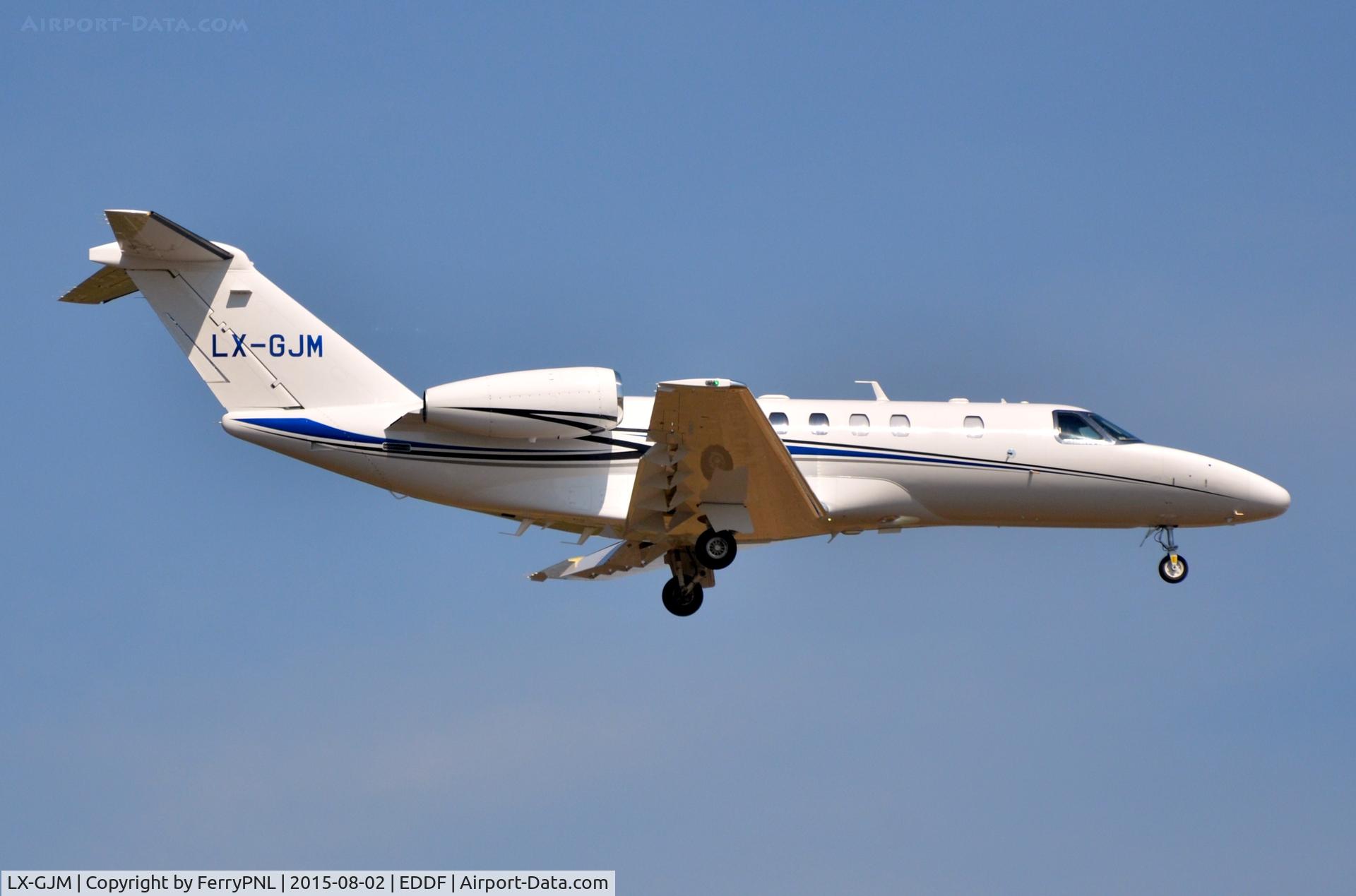 LX-GJM, 2015 Cessna 525C CitationJet CJ4 C/N 525C-0174, Citationjet arriving in FRA