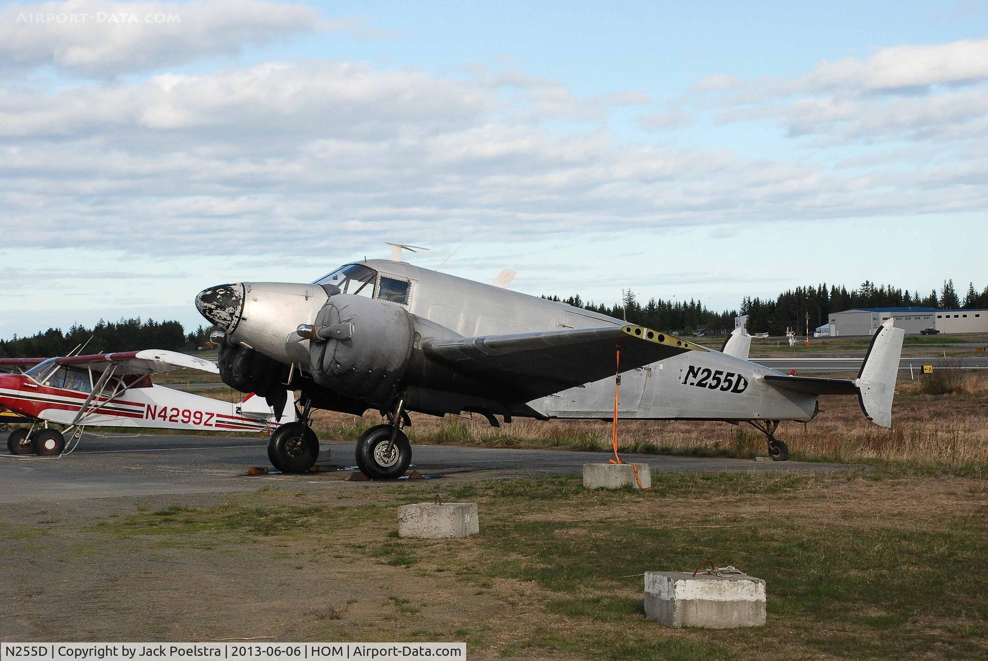 N255D, 1954 Beech E18S C/N BA-16, in storage at Homer airport AK