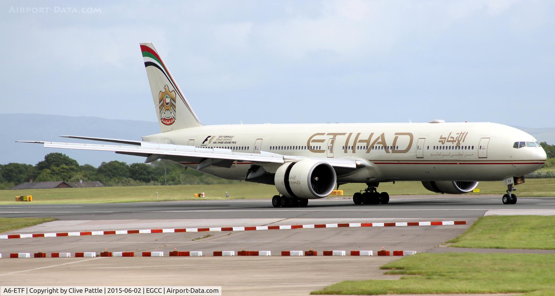 A6-ETF, 2009 Boeing 777-3FX/ER C/N 39700, In action at Manchester Airport EGCC