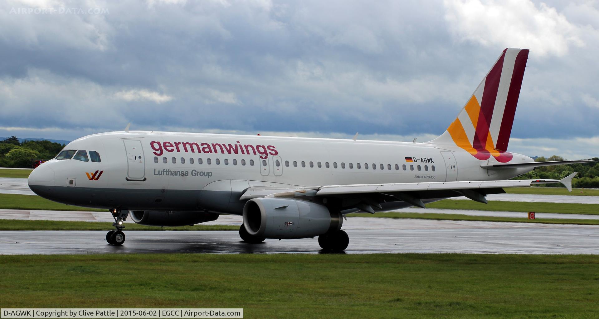 D-AGWK, 2008 Airbus A319-132 C/N 3500, Taxy to the terminal at Manchester Airport EGCC