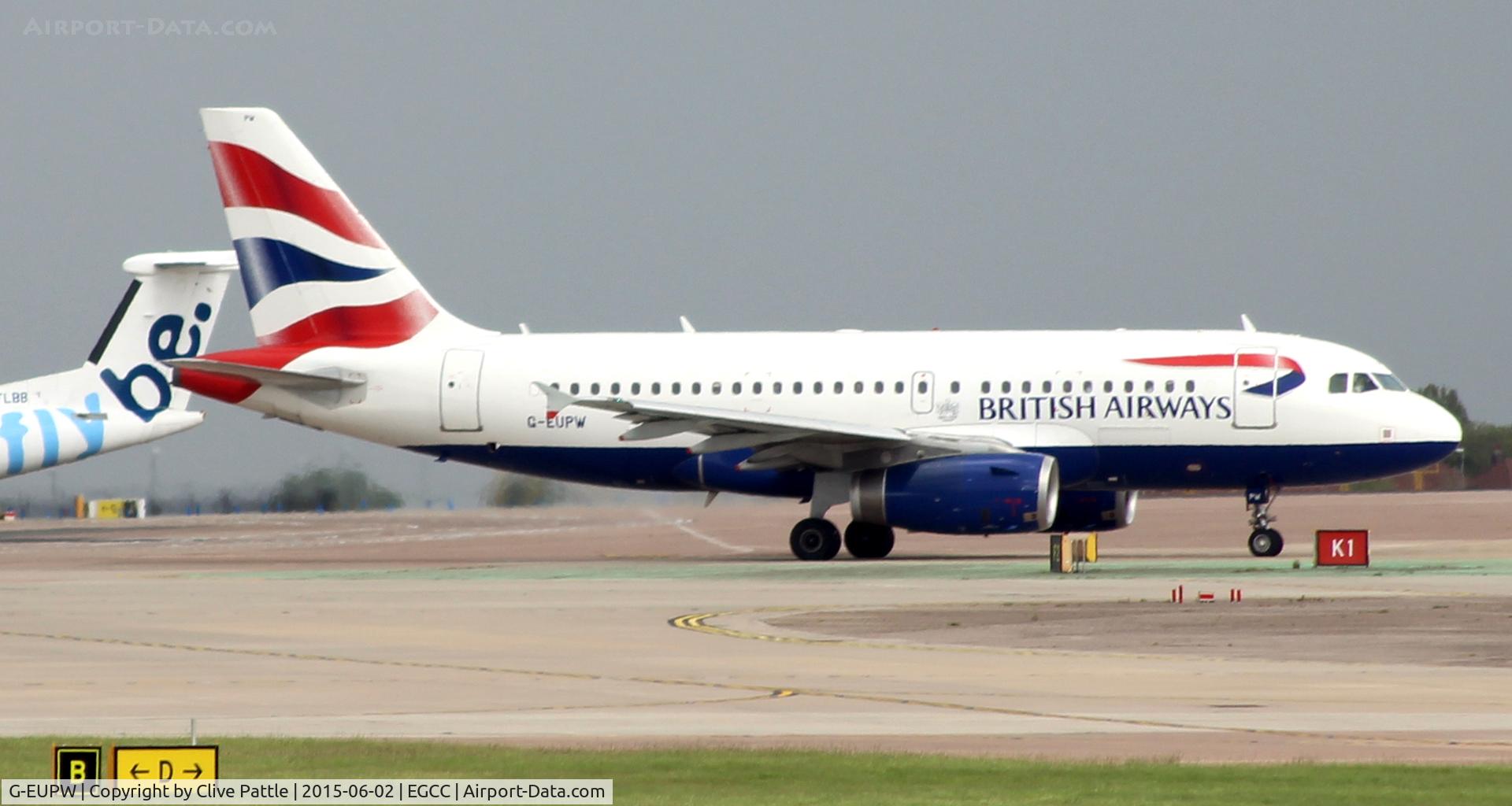 G-EUPW, 2001 Airbus A319-131 C/N 1440, Taxy for departure Manchester Airport EGCC