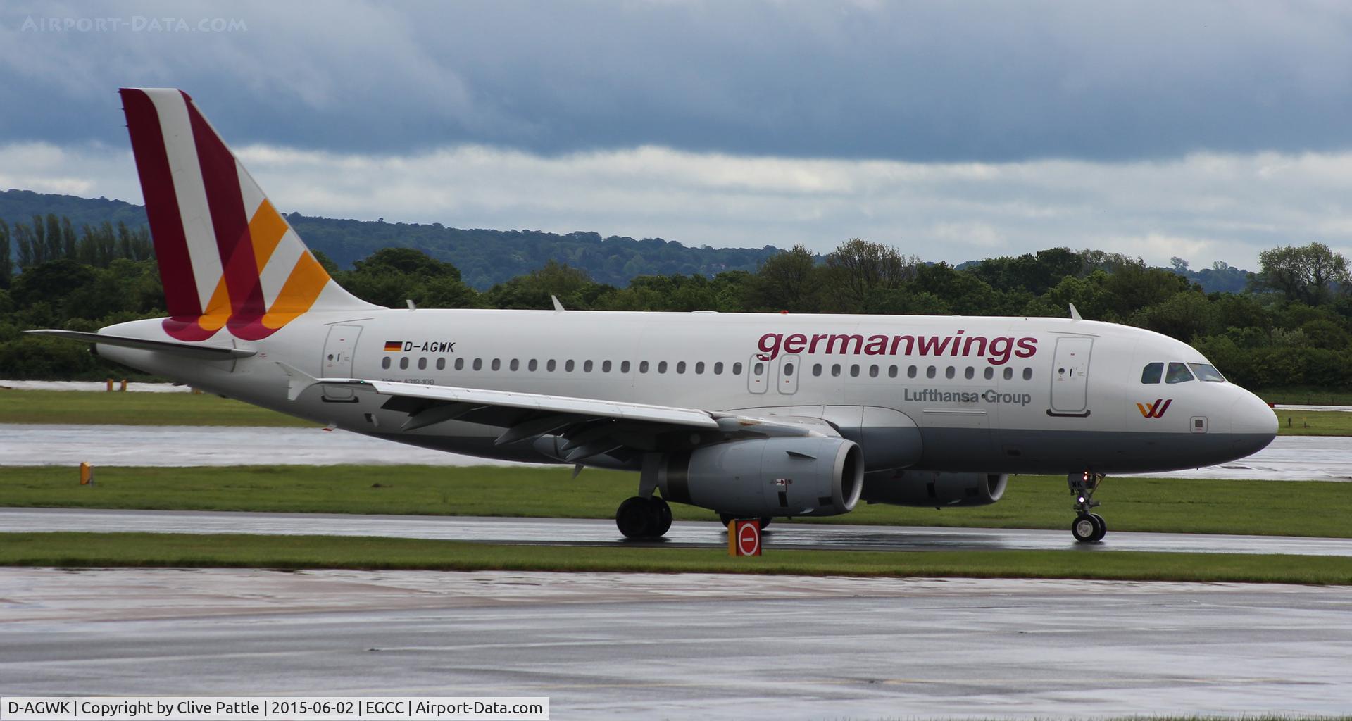 D-AGWK, 2008 Airbus A319-132 C/N 3500, Moments after arrival at Manchester Airport EGCC
