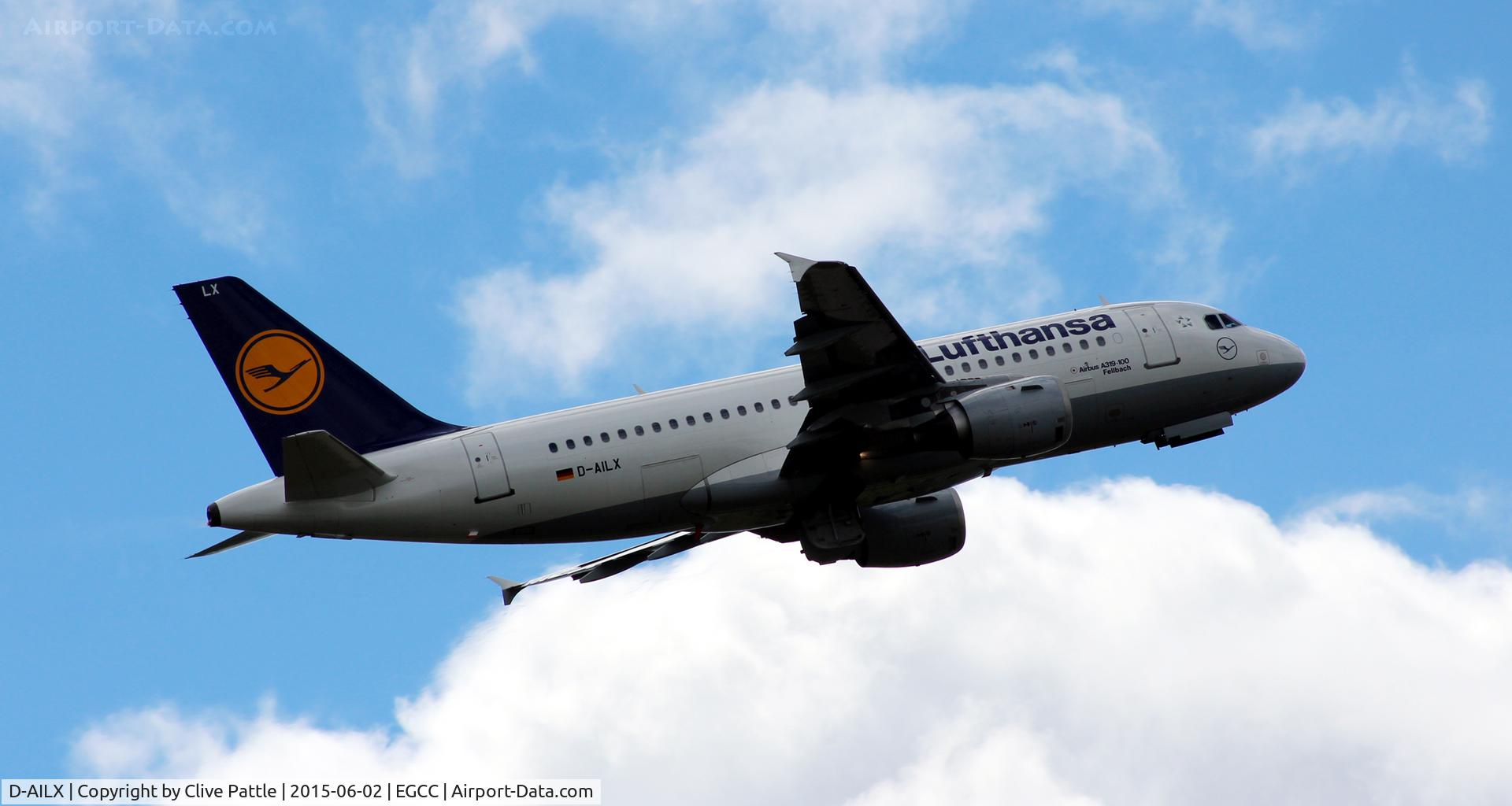D-AILX, 1998 Airbus A319-114 C/N 860, Departing Manchester Airport EGCC