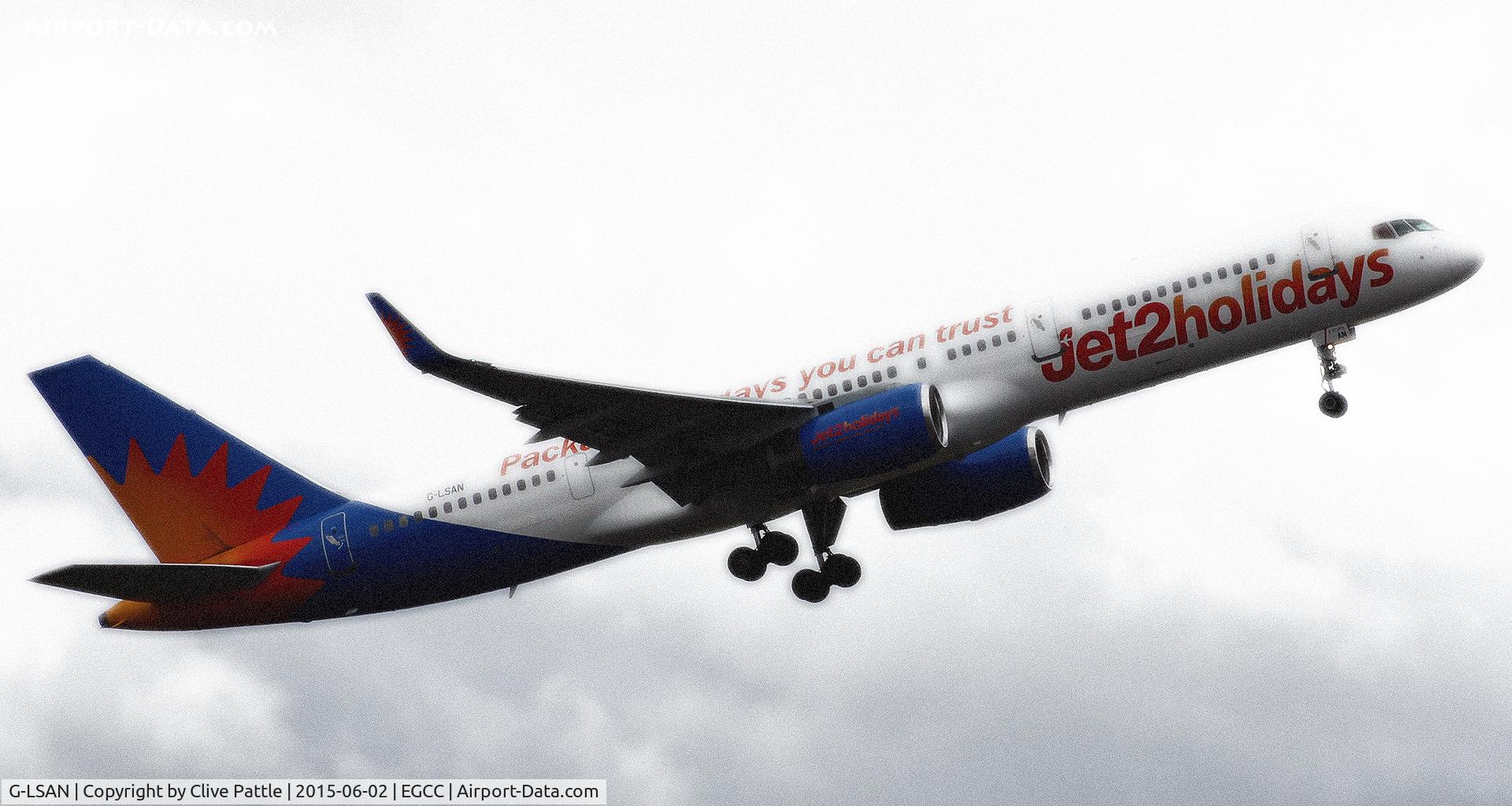 G-LSAN, 1994 Boeing 757-2K2 C/N 26635, Departing Manchester Airport EGCC