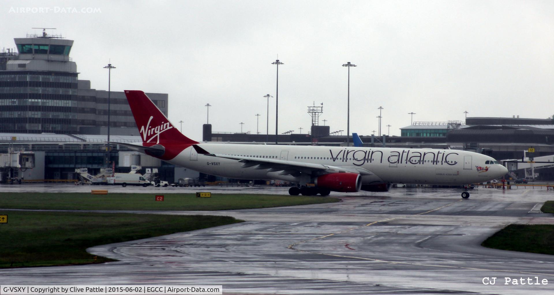 G-VSXY, 2010 Airbus A330-343X C/N 1195, Taxy for departure Manchester Airport EGCC