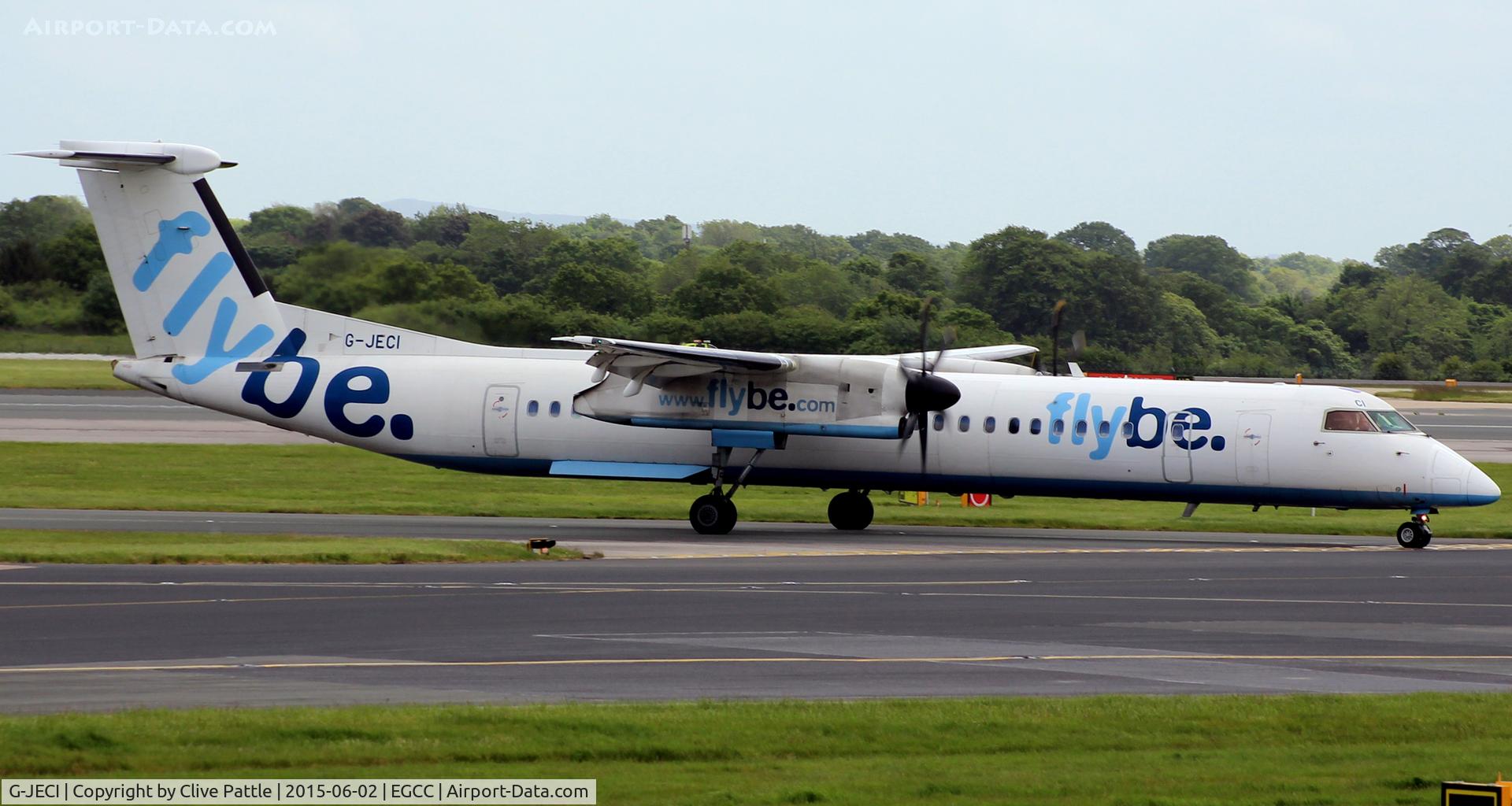 G-JECI, 2005 De Havilland Canada DHC-8-402Q Dash 8 C/N 4105, Moments after arrival at Manchester Airport EGCC