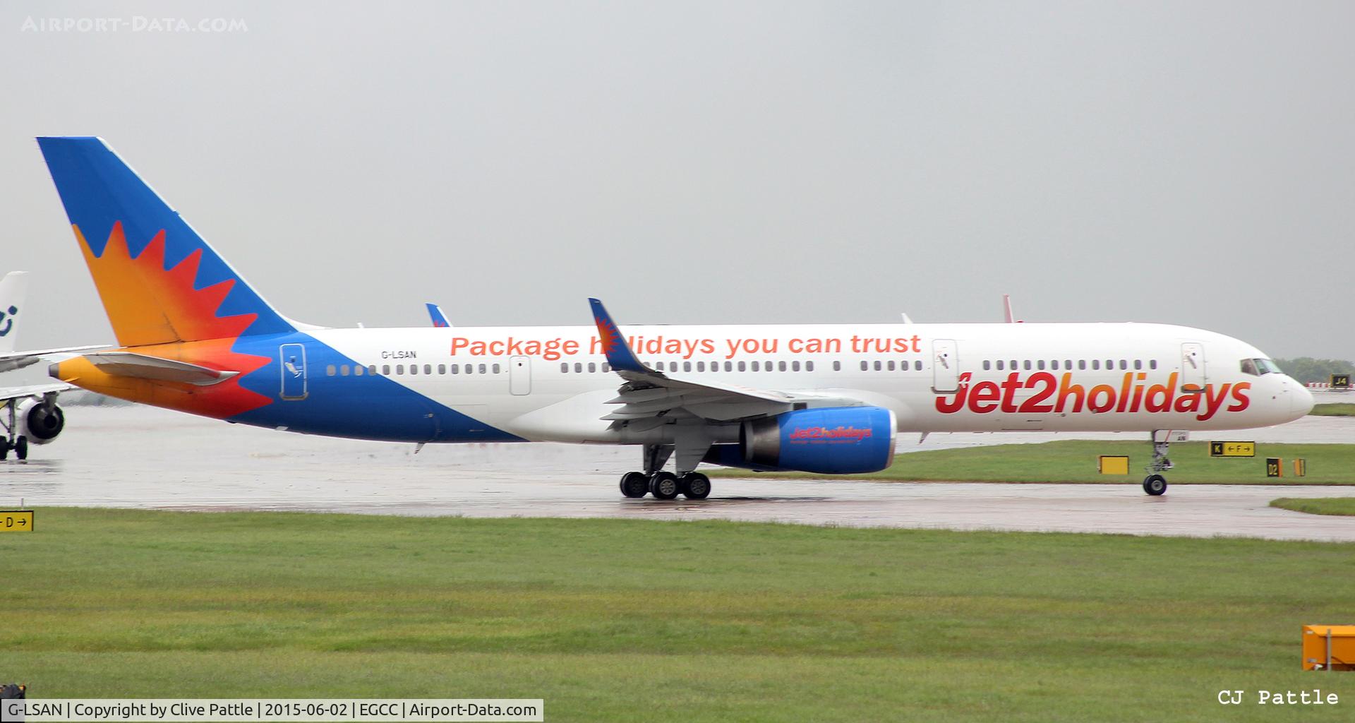 G-LSAN, 1994 Boeing 757-2K2 C/N 26635, Taxy for departure Manchester Airport EGCC