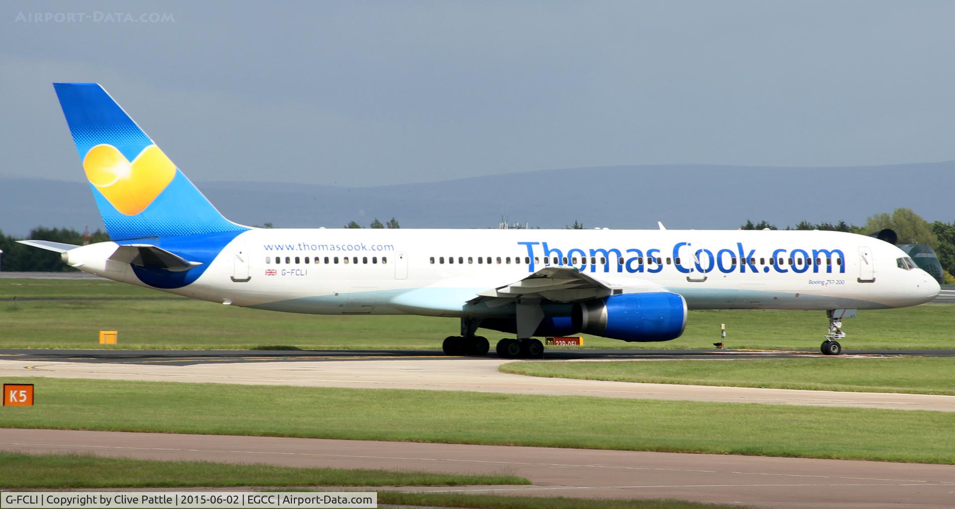 G-FCLI, 1995 Boeing 757-28A C/N 26275, Taxy for departure Manchester Airport EGCC