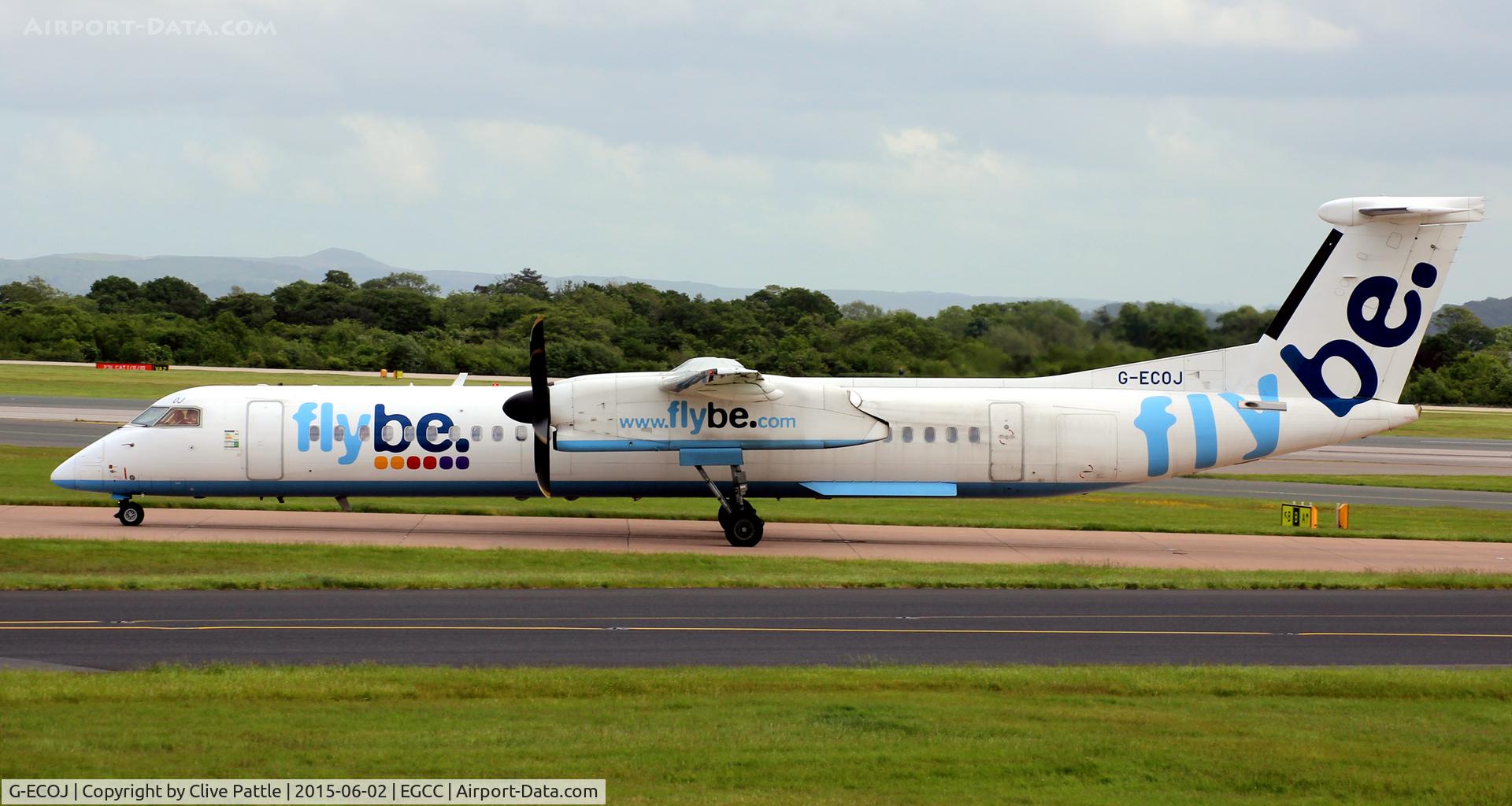 G-ECOJ, 2008 De Havilland Canada DHC-8-402Q Dash 8 C/N 4229, Moments after arrival at Manchester Airport EGCC