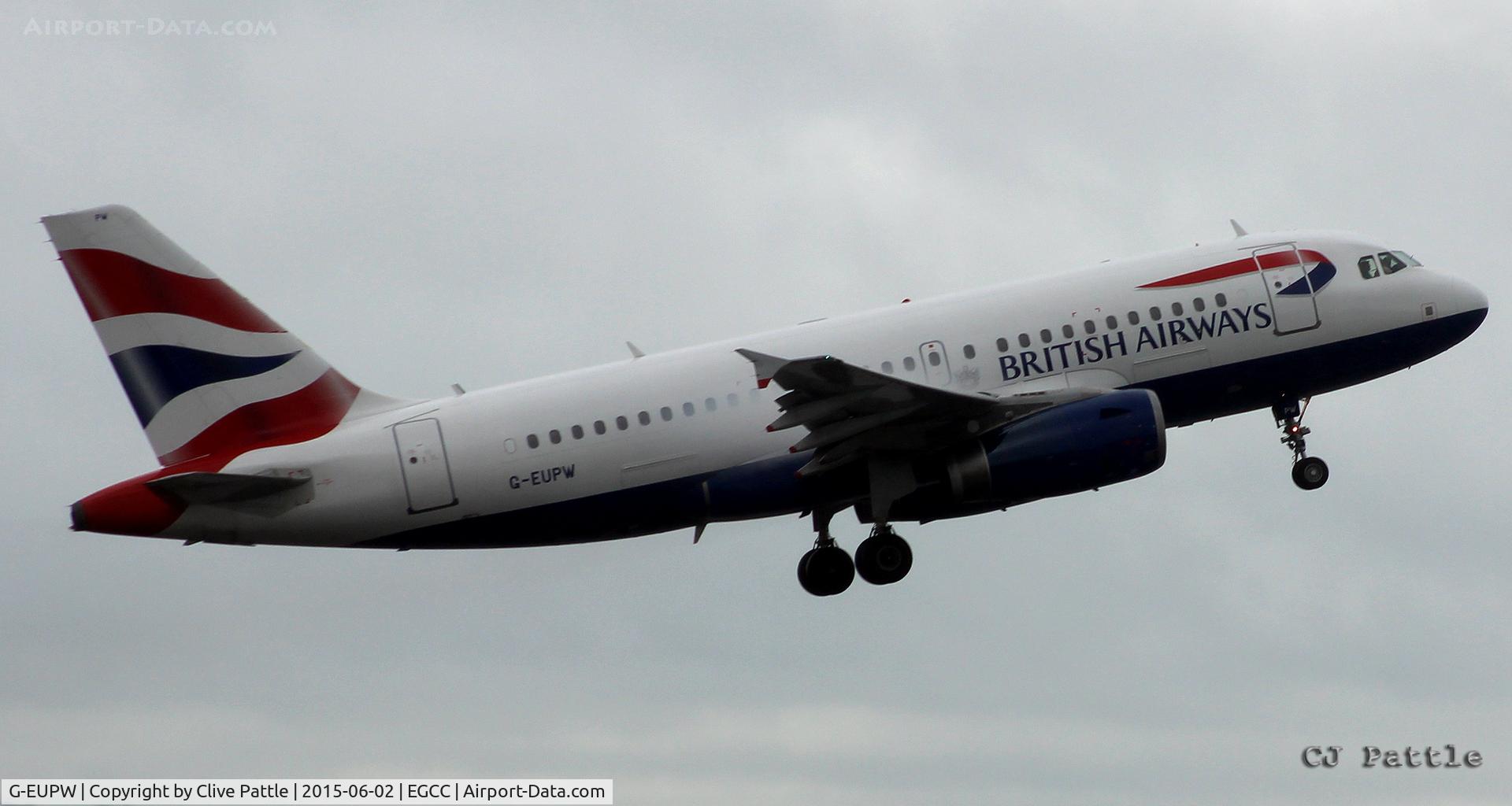 G-EUPW, 2001 Airbus A319-131 C/N 1440, Departing Manchester Airport EGCC