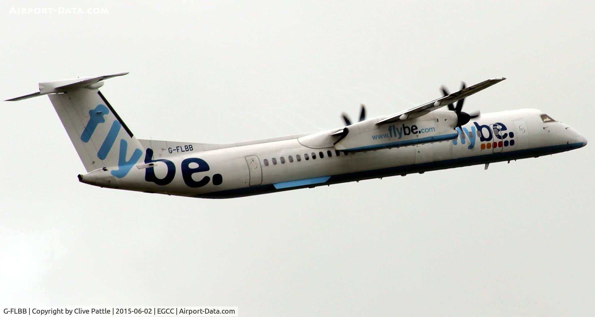G-FLBB, 2009 De Havilland Canada DHC-8-402Q Dash 8 C/N 4255, Departing Manchester Airport EGCC