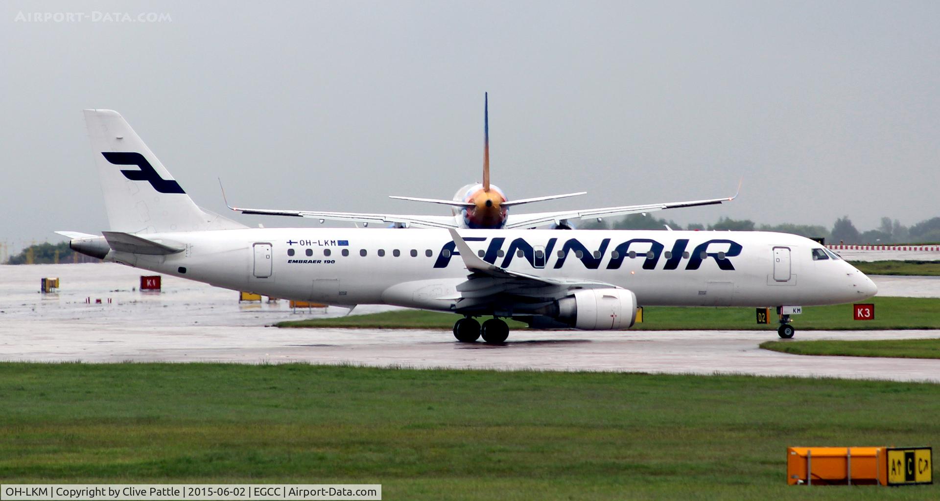 OH-LKM, 2008 Embraer 190LR (ERJ-190-100LR) C/N 19000160, In action at Manchester Airport EGCC