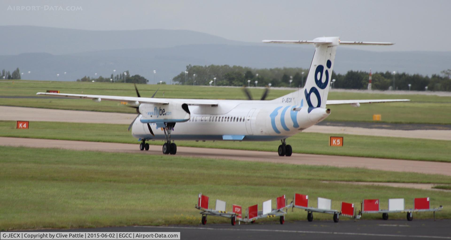 G-JECX, 2007 De Havilland Canada DHC-8-402Q Dash 8 C/N 4155, Taxy at Manchester Airport EGCC
