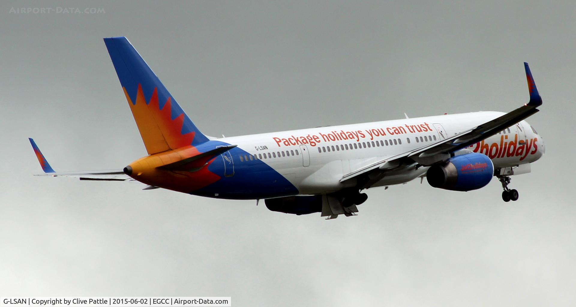 G-LSAN, 1994 Boeing 757-2K2 C/N 26635, Caught in action at Manchester Airport EGCC