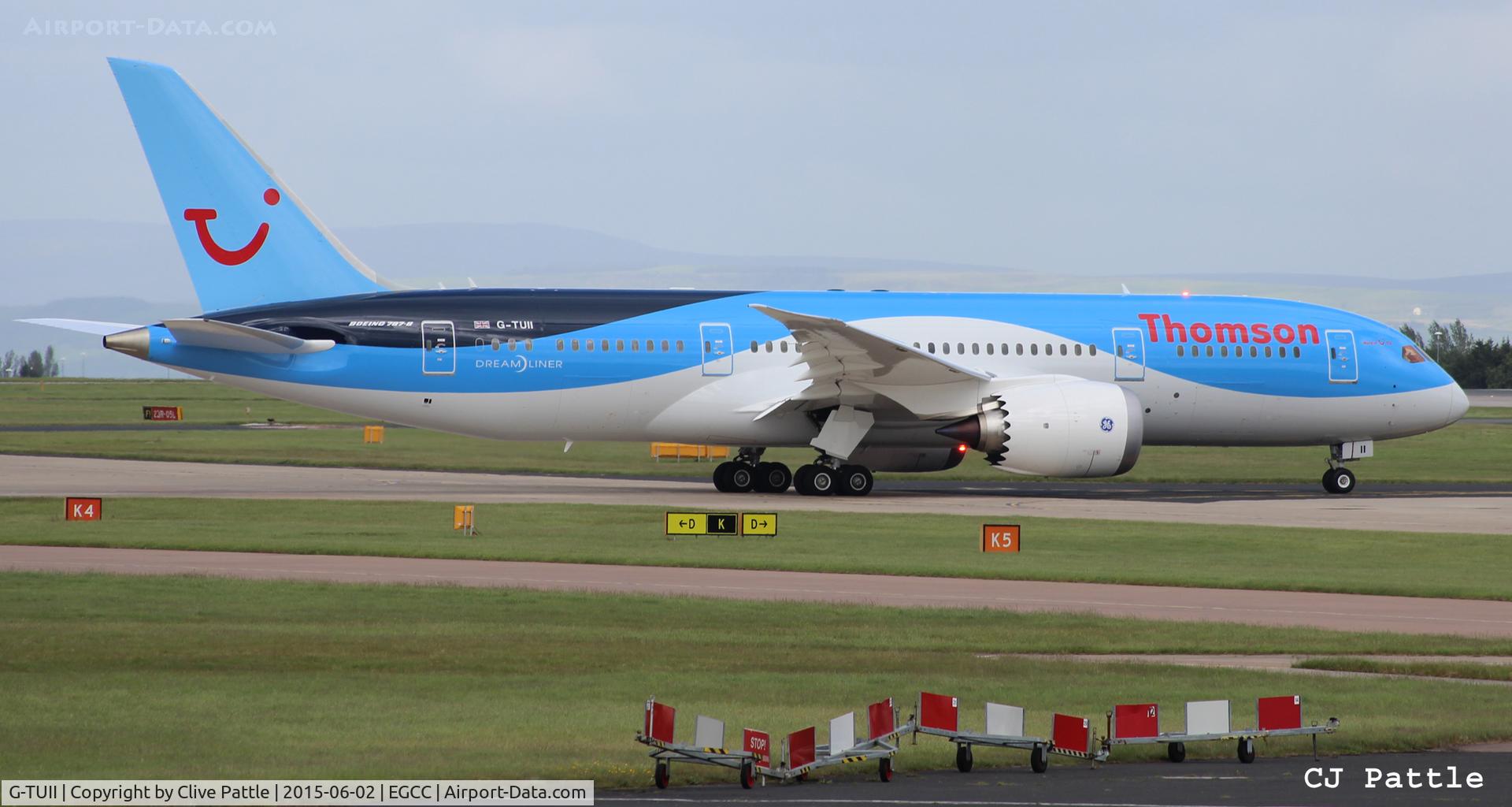 G-TUII, 2015 Boeing 787-8 Dreamliner C/N 37230, In action at Manchester Airport EGCC