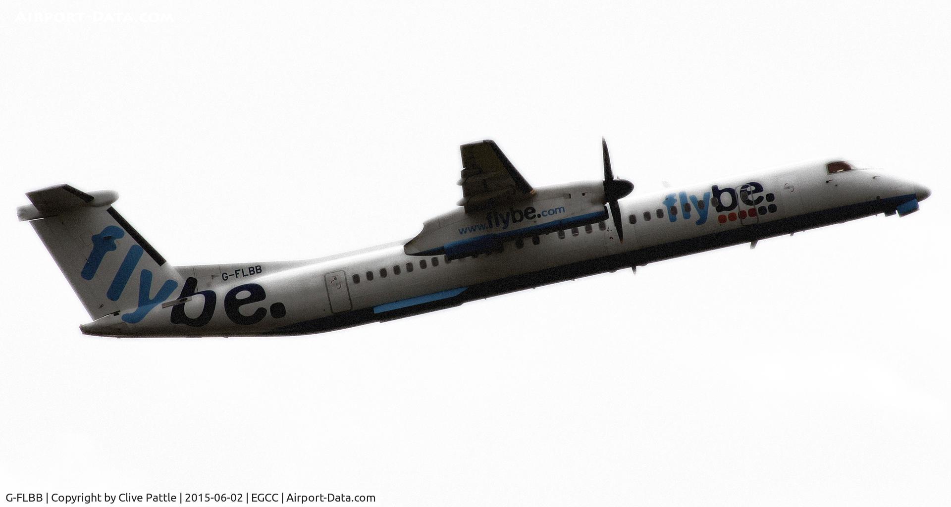 G-FLBB, 2009 De Havilland Canada DHC-8-402Q Dash 8 C/N 4255, In action at Manchester Airport EGCC