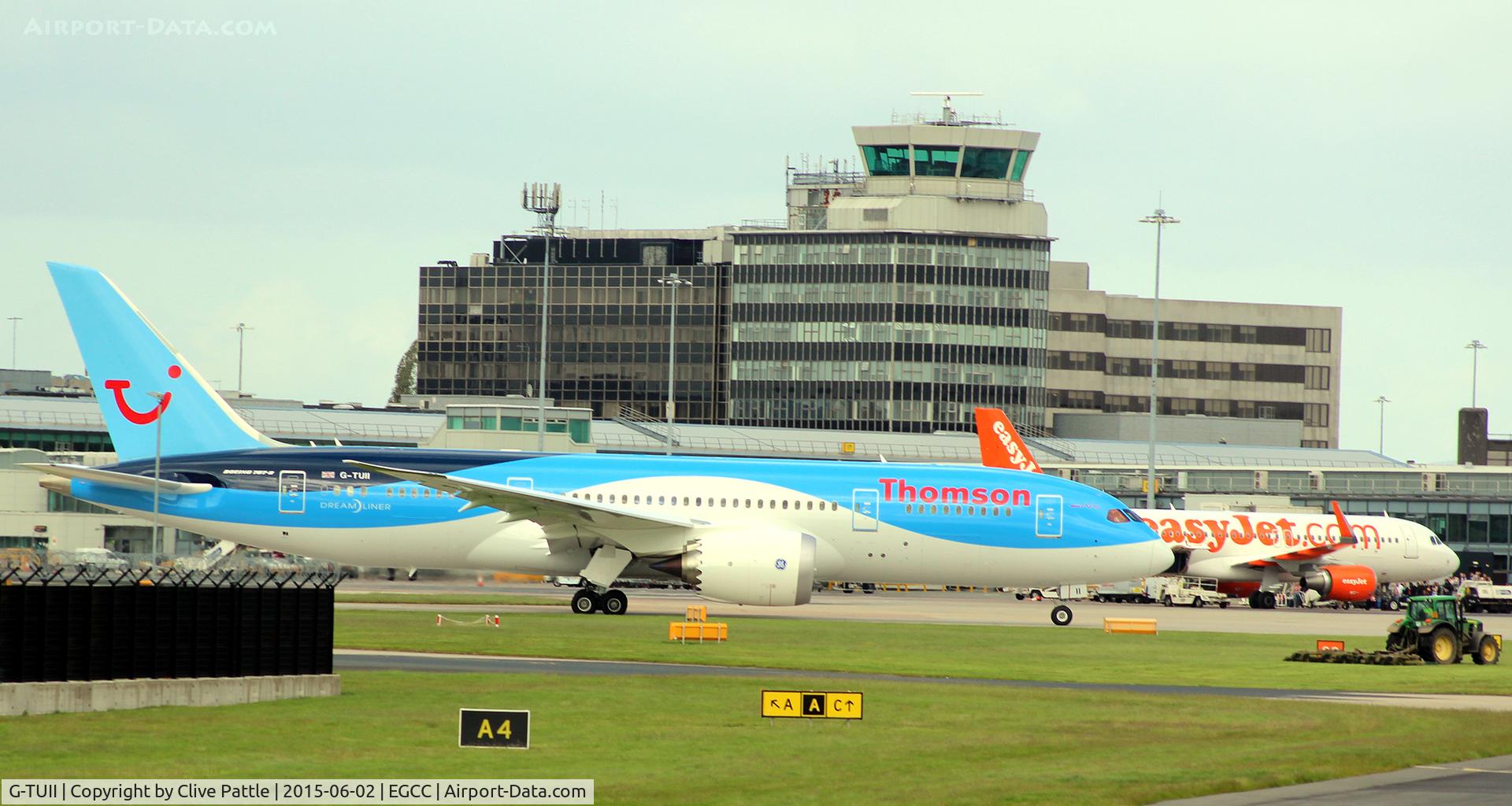 G-TUII, 2015 Boeing 787-8 Dreamliner C/N 37230, Taxy for departure Manchester Airport EGCC