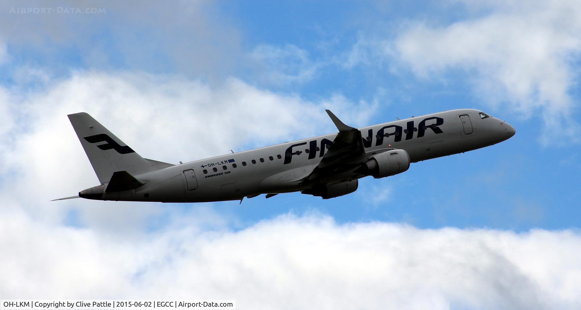 OH-LKM, 2008 Embraer 190LR (ERJ-190-100LR) C/N 19000160, In action at Manchester Airport EGCC