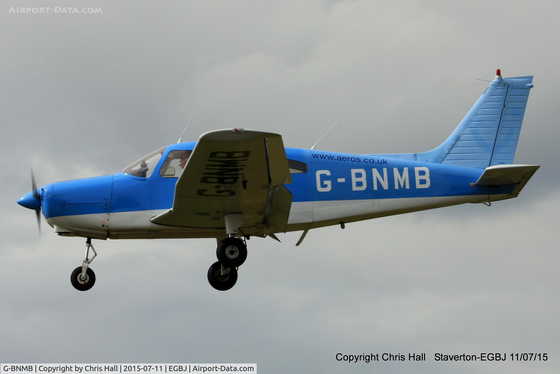 G-BNMB, 1976 Piper PA-28-151 Cherokee Warrior C/N 28-7615369, on finals at Staverton