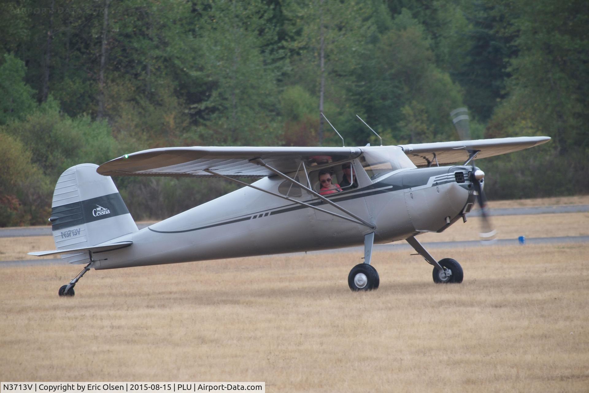 N3713V, 1948 Cessna 140 C/N 14990, 1948 Cessna 140 arriving for Cubs and Classics at Thun Field