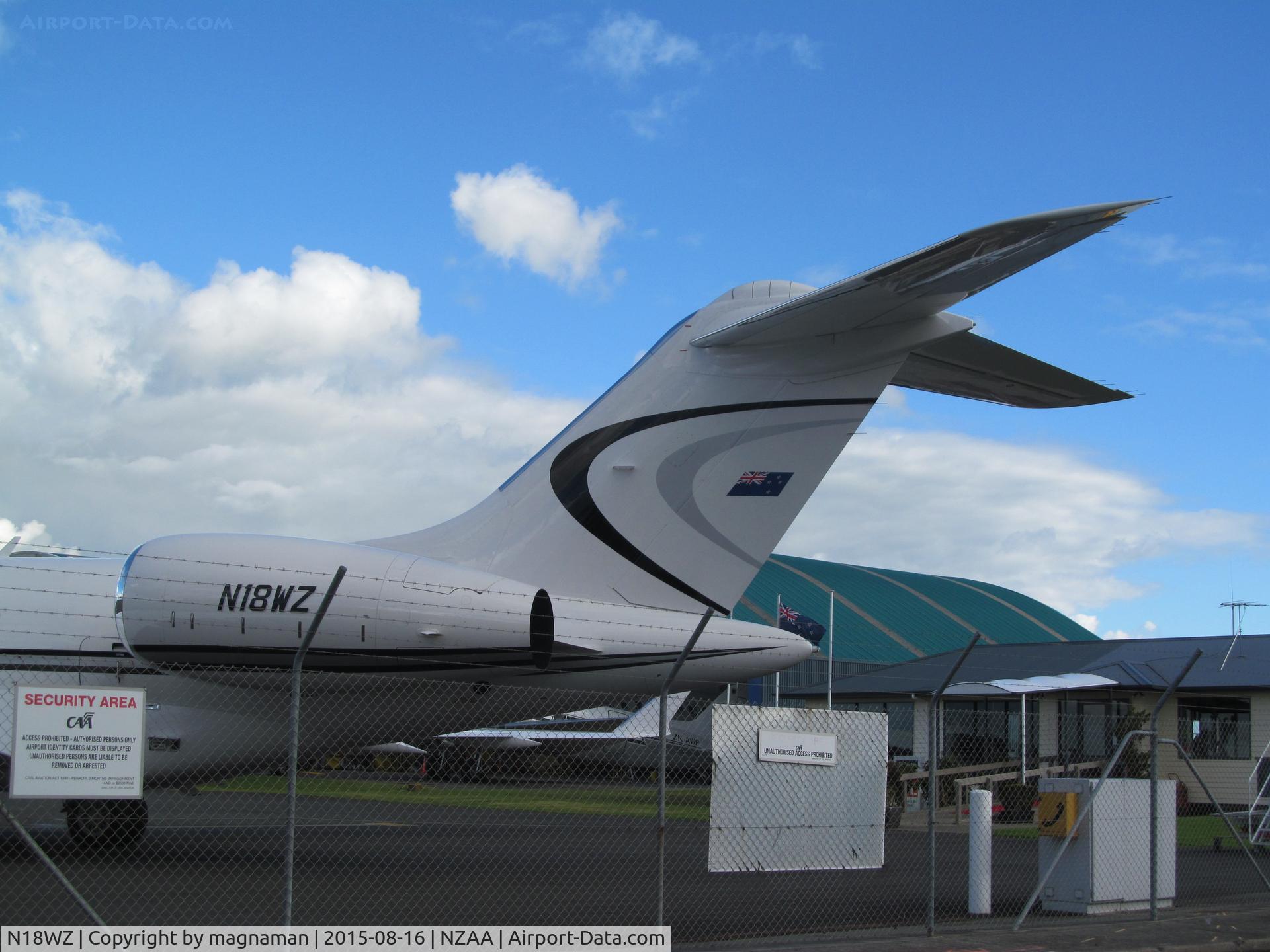 N18WZ, Bombardier BD-700-1A10 Global Express C/N 9338, Bit of a big tail - getting ready for departure.