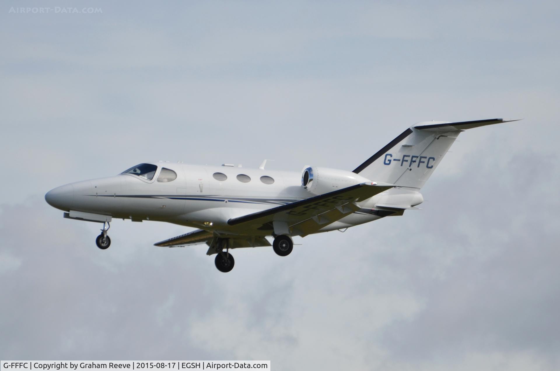 G-FFFC, 2014 Cessna 510 Citation Mustang Citation Mustang C/N 510-0451, Landing at Norwich.