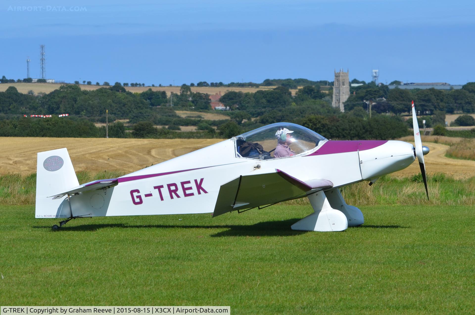G-TREK, 1995 Jodel D-18 C/N PFA 169-11265, Just landed at Northrepps.