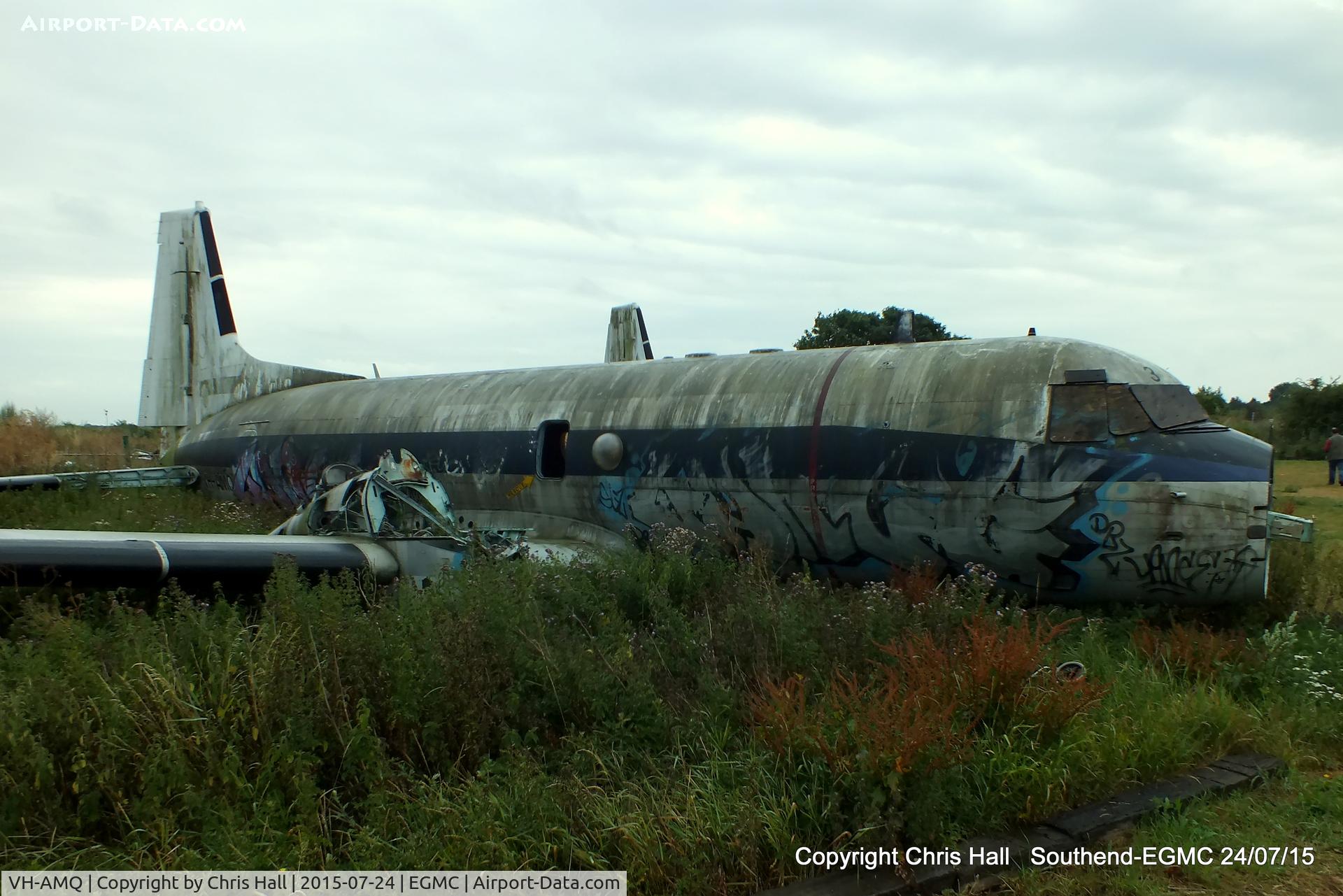 VH-AMQ, 1968 Hawker Siddeley HS.748-228 Srs 2A C/N 1603, behind a Hotel next to Southend Airport