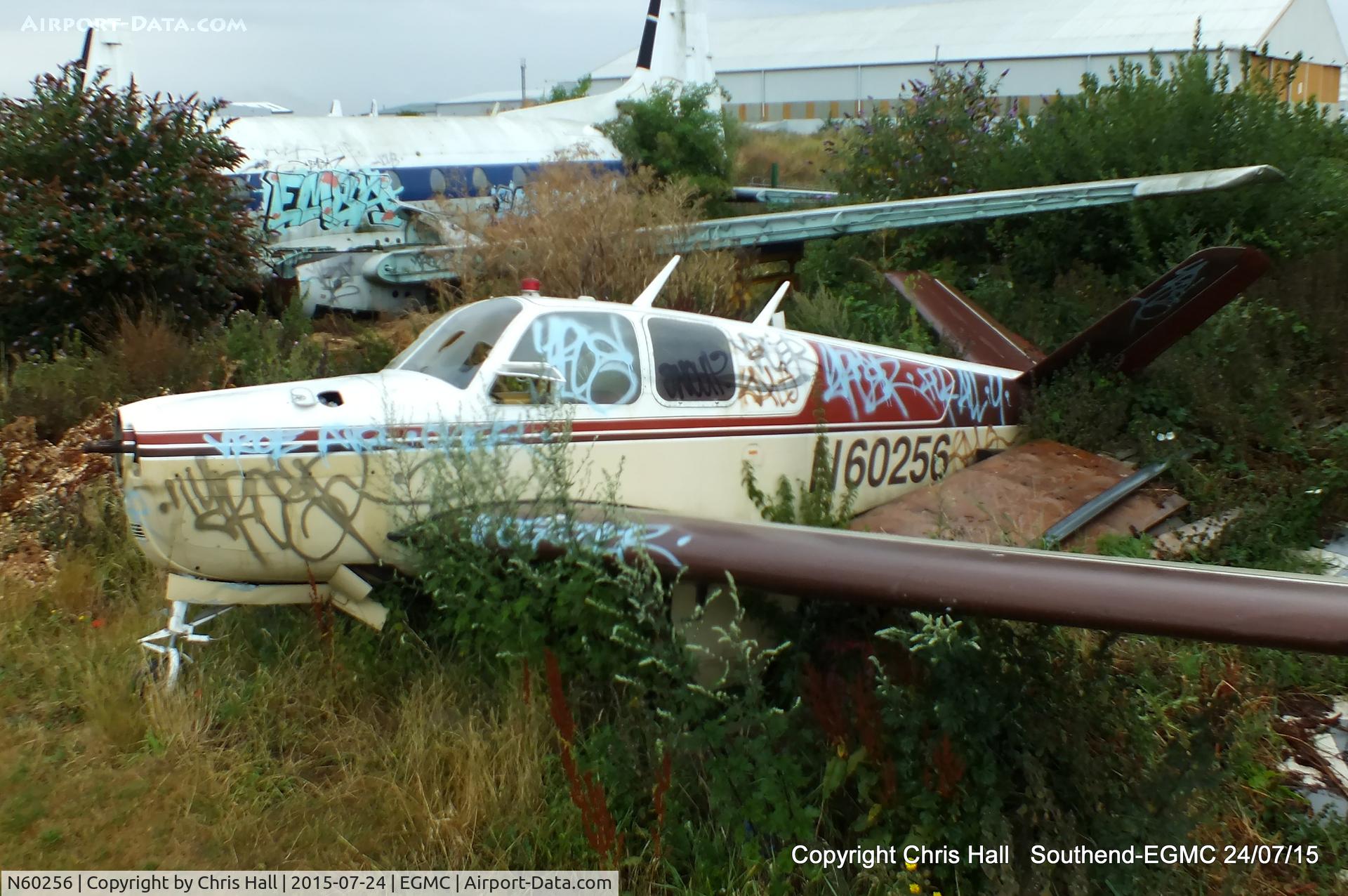 N60256, 1952 Beech C35 Bonanza C/N D-3346, behind a Hotel next to Southend Airport