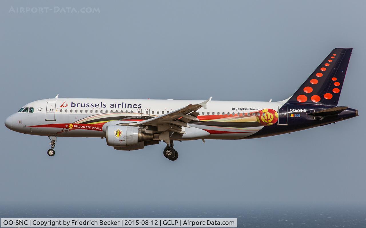 OO-SNC, 2002 Airbus A320-214 C/N 1797, on final RW03L