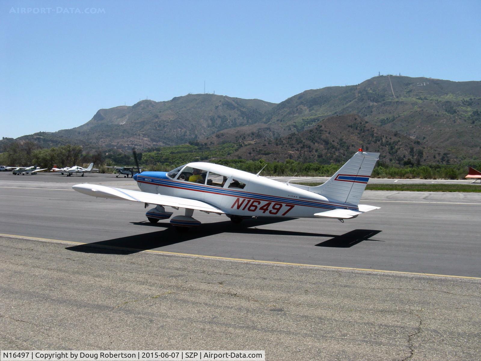 N16497, 1973 Piper PA-28-235 Cherokee Charger C/N 28-7310101, 1973 Piper PA-28-235 CHEROKEE CHARGER, Lycoming O-540-D4B5 235 Hp, taxi back, Young Eagles Flight